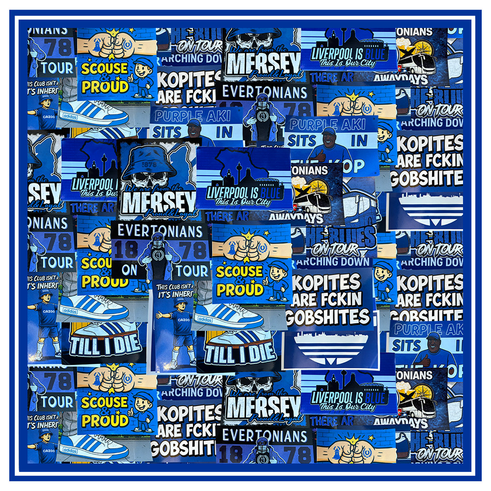 Evertonians Stickers | Mixed Designs | Everton Inspired | Terrace Culture | Blue