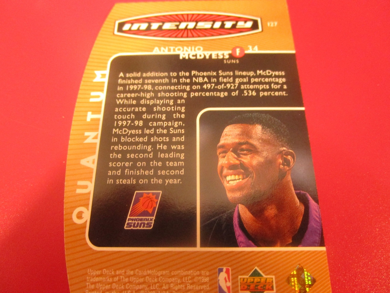 1998-99 UPPER DECK BRONZE QUANTUM DIE CUT ANTONIO MCDYESS #127 0641/1500