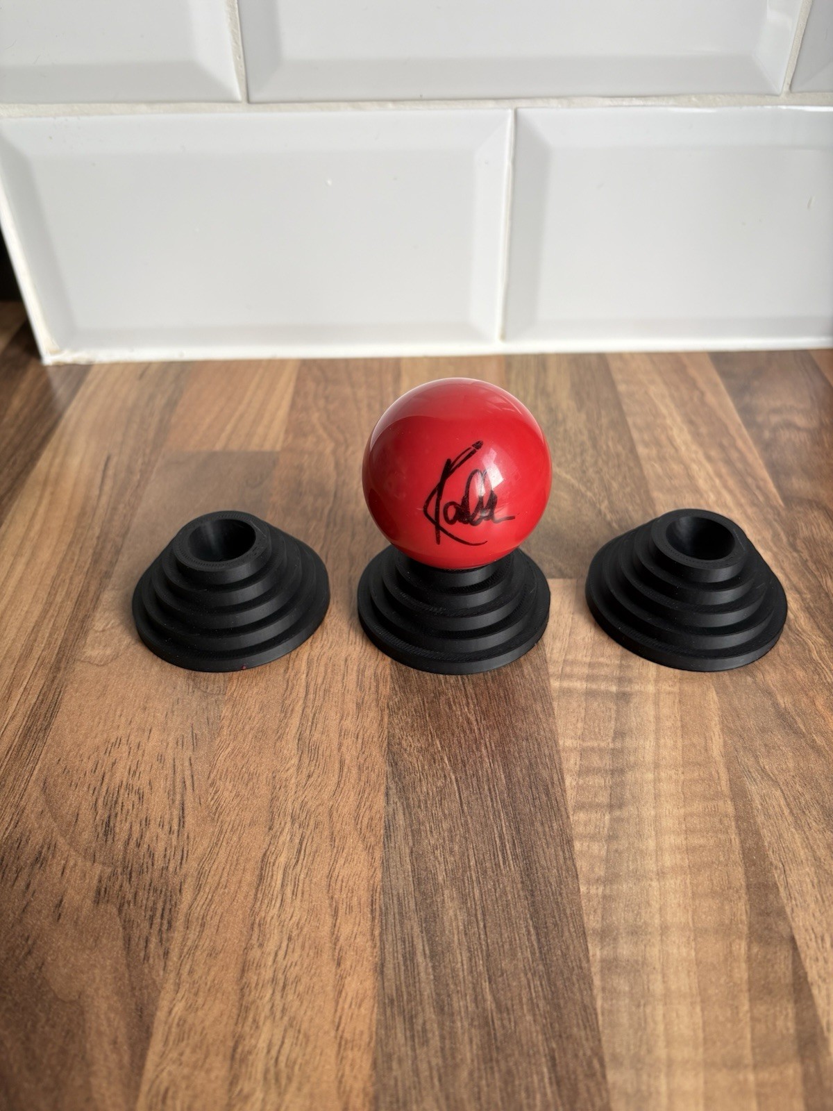 3x Snooker Ball Display Stands, Black Ball Holders, Snooker Memorabilia Display