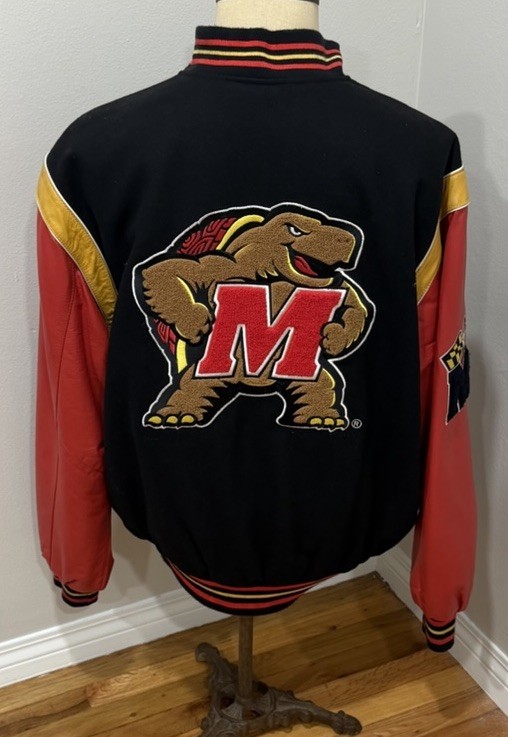 Vintage Jeff Hamilton Maryland Terrapins College Bomber Reversible Jacket Men L