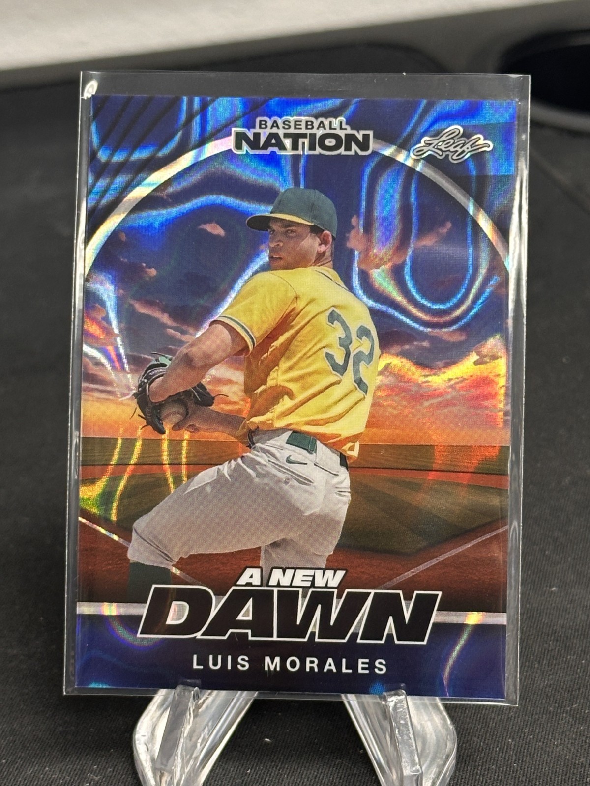 LUIS MORALES 2025 LEAF BASEBALL NATION NEW DAWN BLUE LAVA /7 NON AUTO ATHLETICS