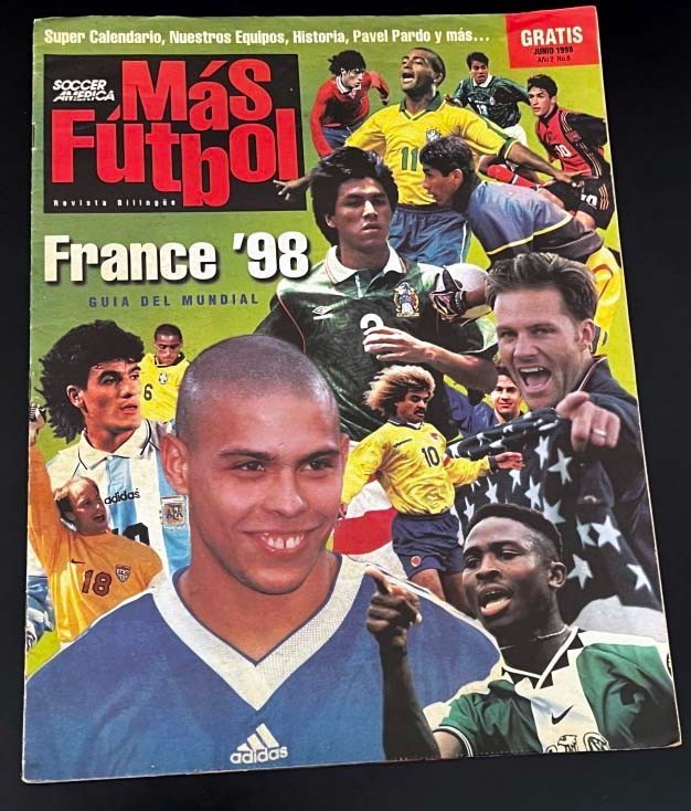 1998 Latin Mas Futbol Newpt Magazine World Cup Ronaldo Diego Maradona Valderrama