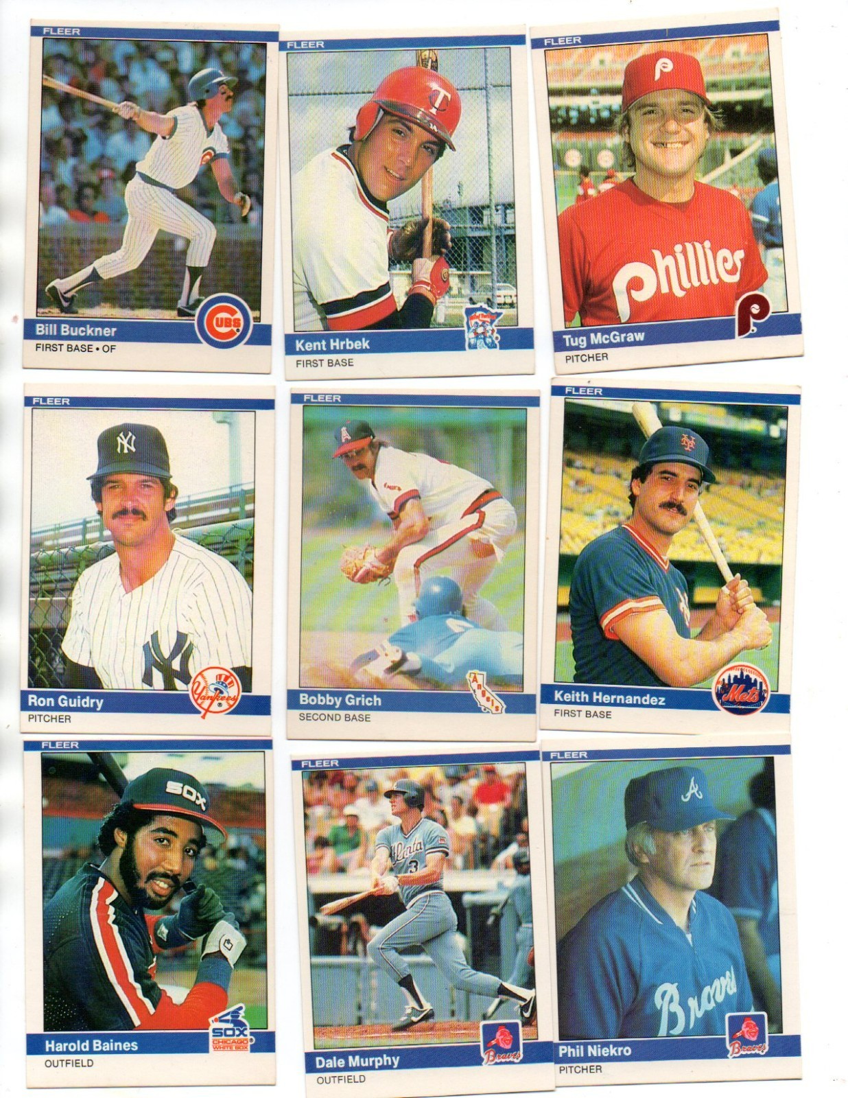 1981-1984 Fleer Lot. 375+ cards, almost 50 HOFers. No creases, or duplicates!