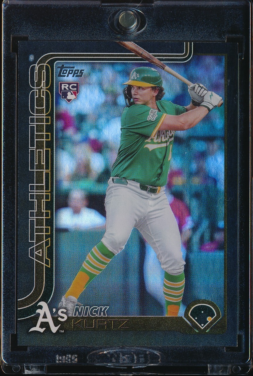 2025 TOPPS UPDATE NICK KURTZ BLACK RAINBOW FOIL 1/10 RC US201 ATHLETICS
