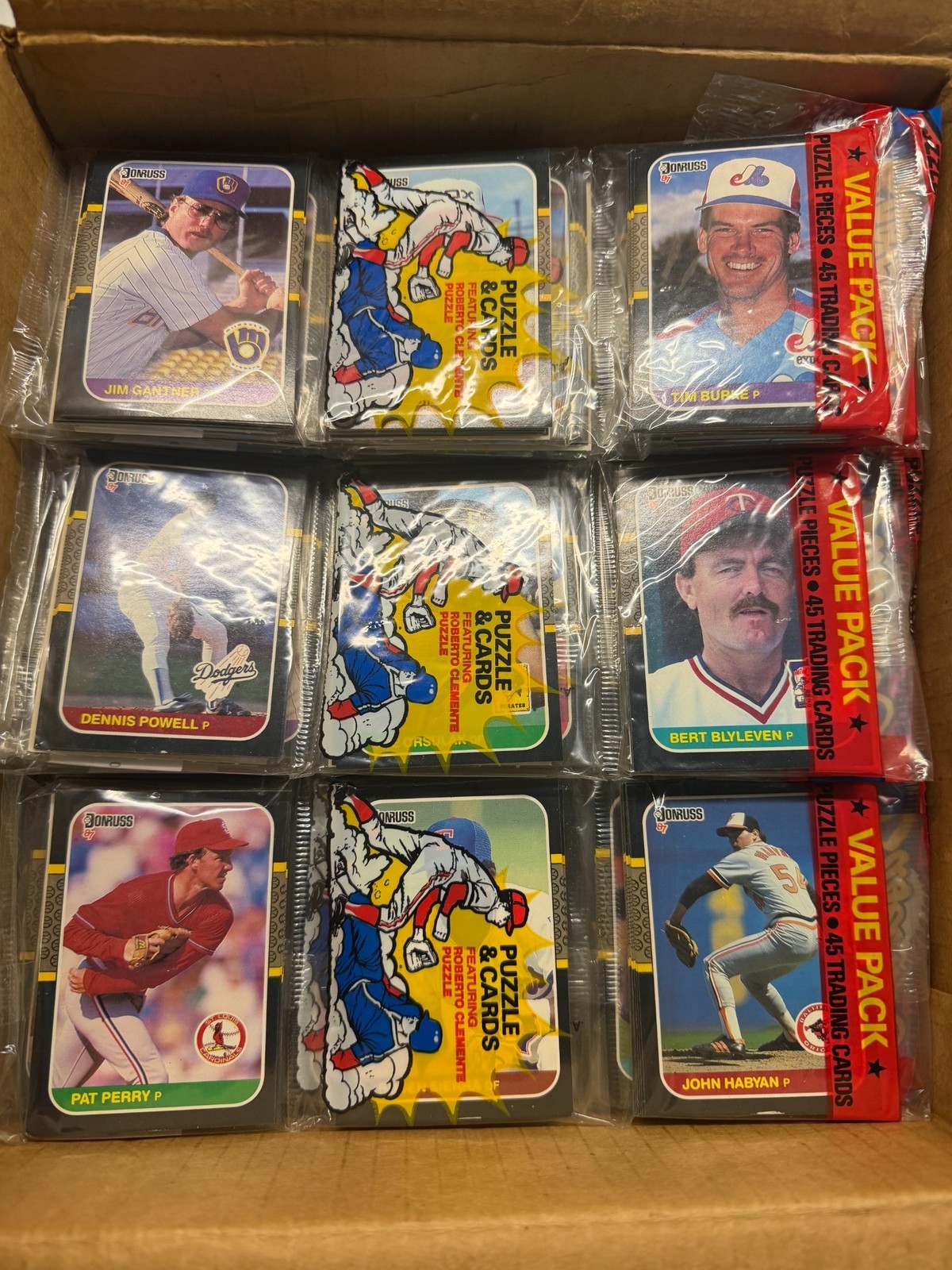 1987 Donruss Baseball Rack Pack case fresh quantity available