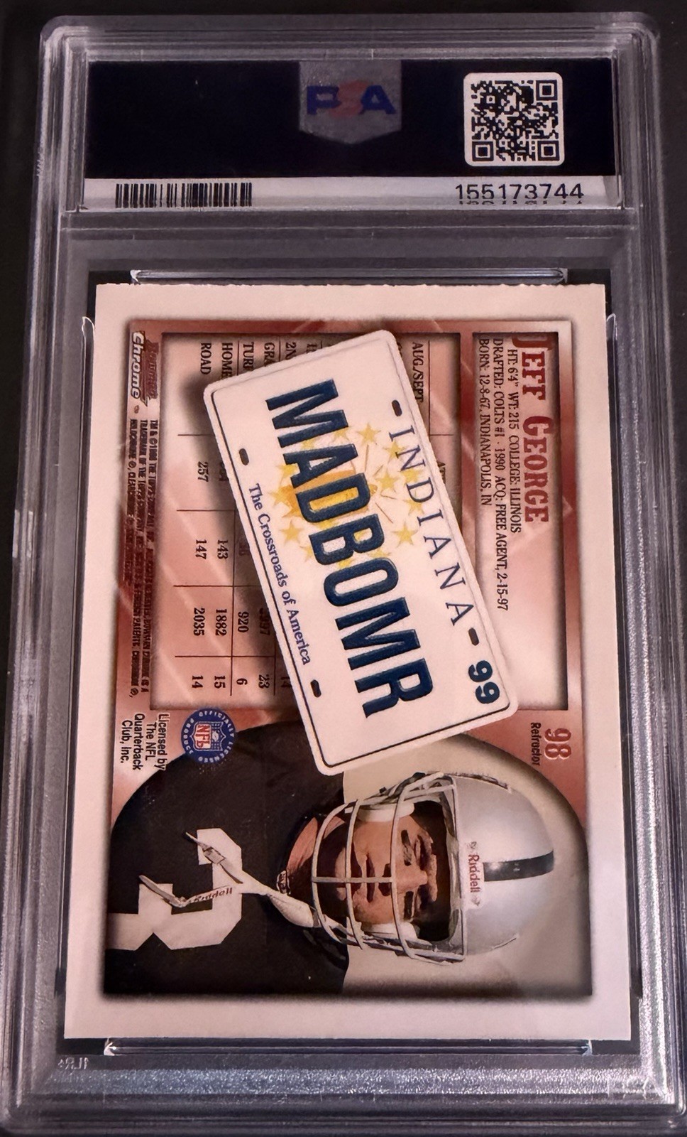 Jeff George 1998 Bowman Chrome Interstate Refractor PSA 6