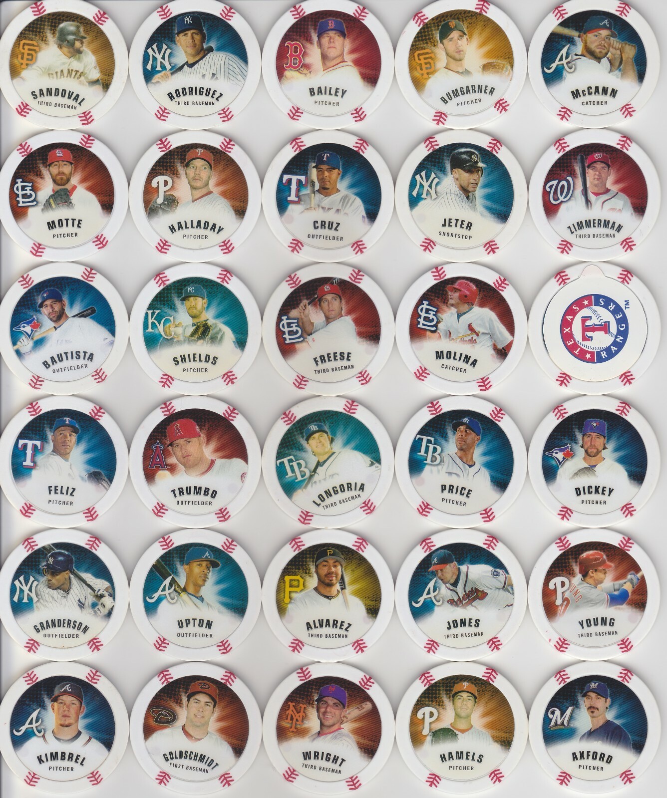 2013 Topps MLB Chipz – Glow in the Dark Poker Chips – You Pick Your Chipz