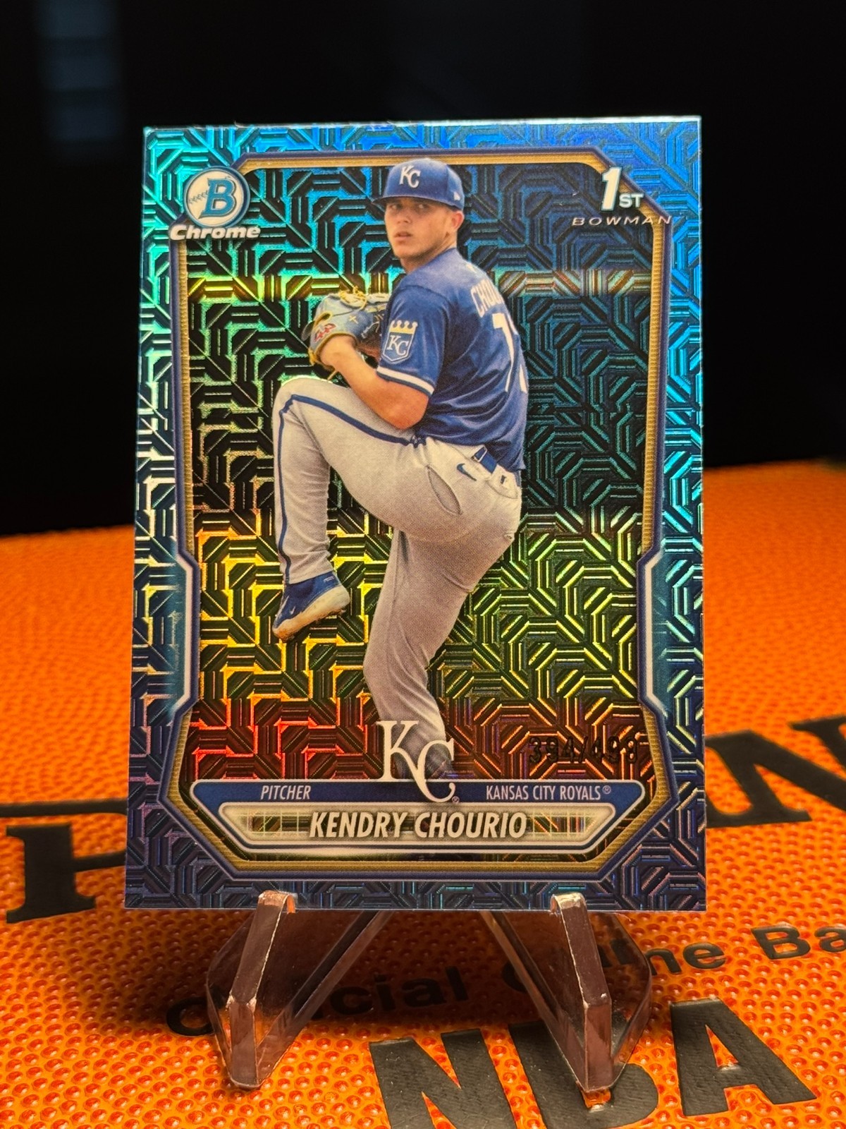2026 BOWMAN BLUE REFRACTOR MOJO KENDRY CHOURIO ROOKIE CARD #BCP-7 394/499 ROYALS