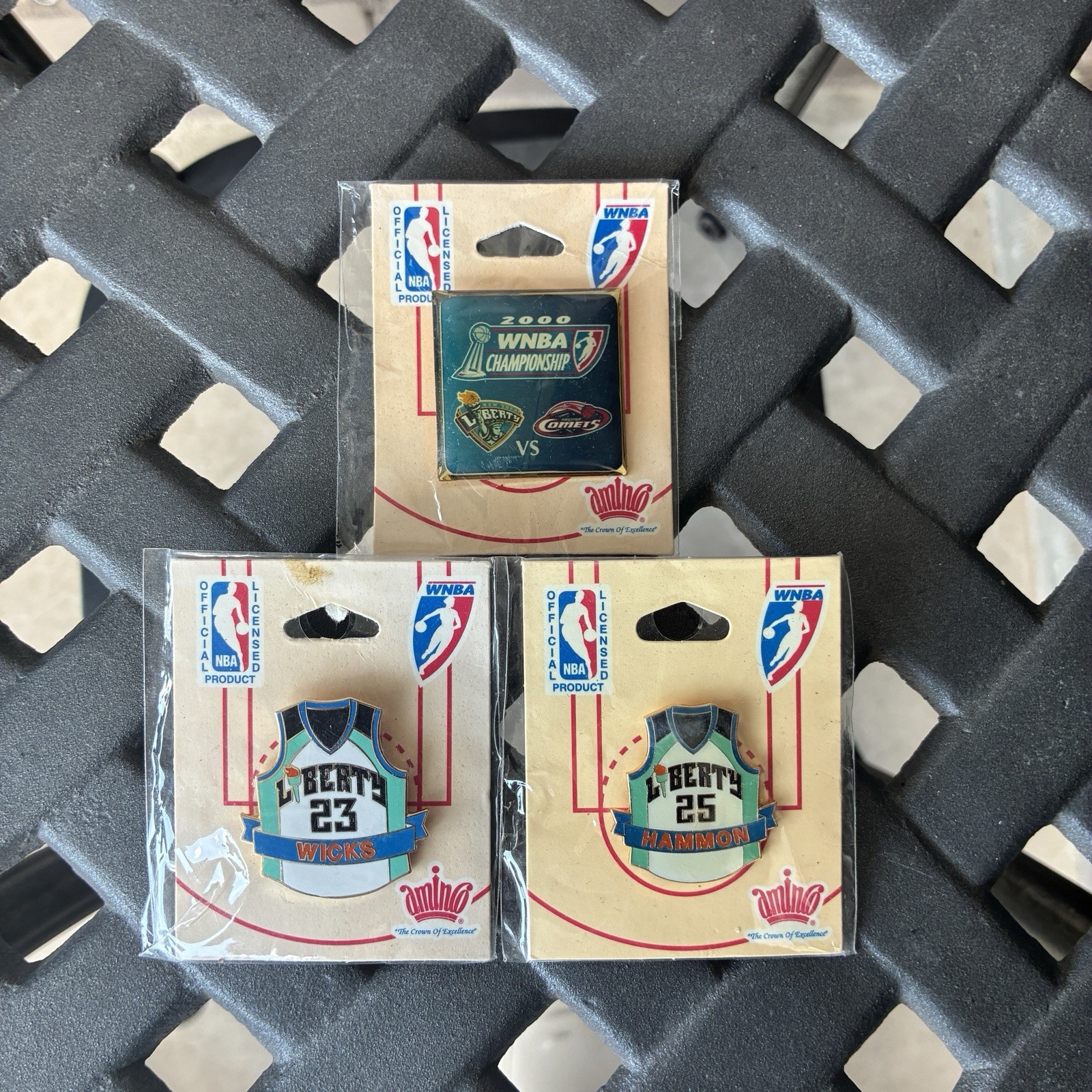 WNBA New York Liberty Pin Lot: 2000 Finals, Wicks Jersey, Hammon Jersey