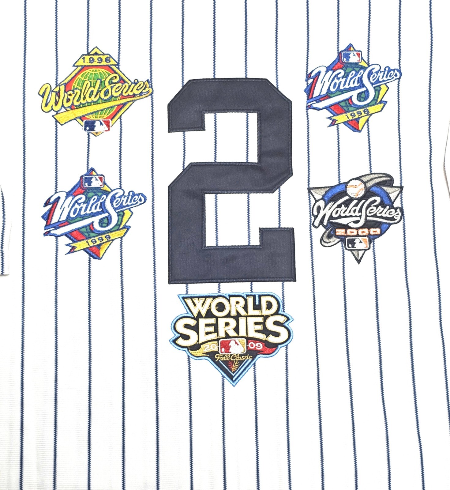 Derek Jeter New York Yankees 5 World Series Men’s Pinstripe Baseball Jersey