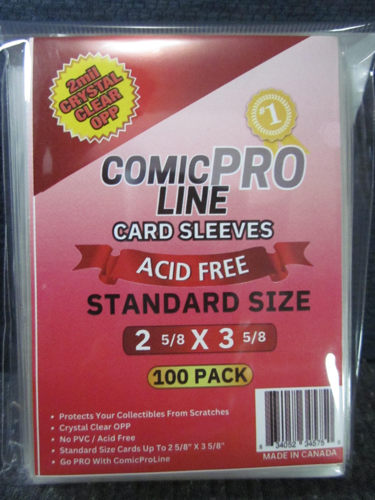 Comic Pro Line Trading Card Sleeves & 24PT Backer Boards Combo Set 100 Each NOS