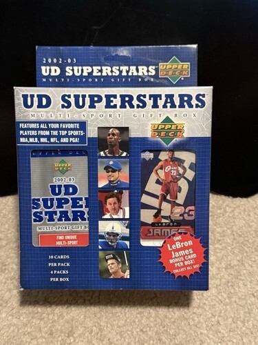 2002-03 Upper Deck Superstars Multi Sport Sealed Gift Box Lebron James Rookie