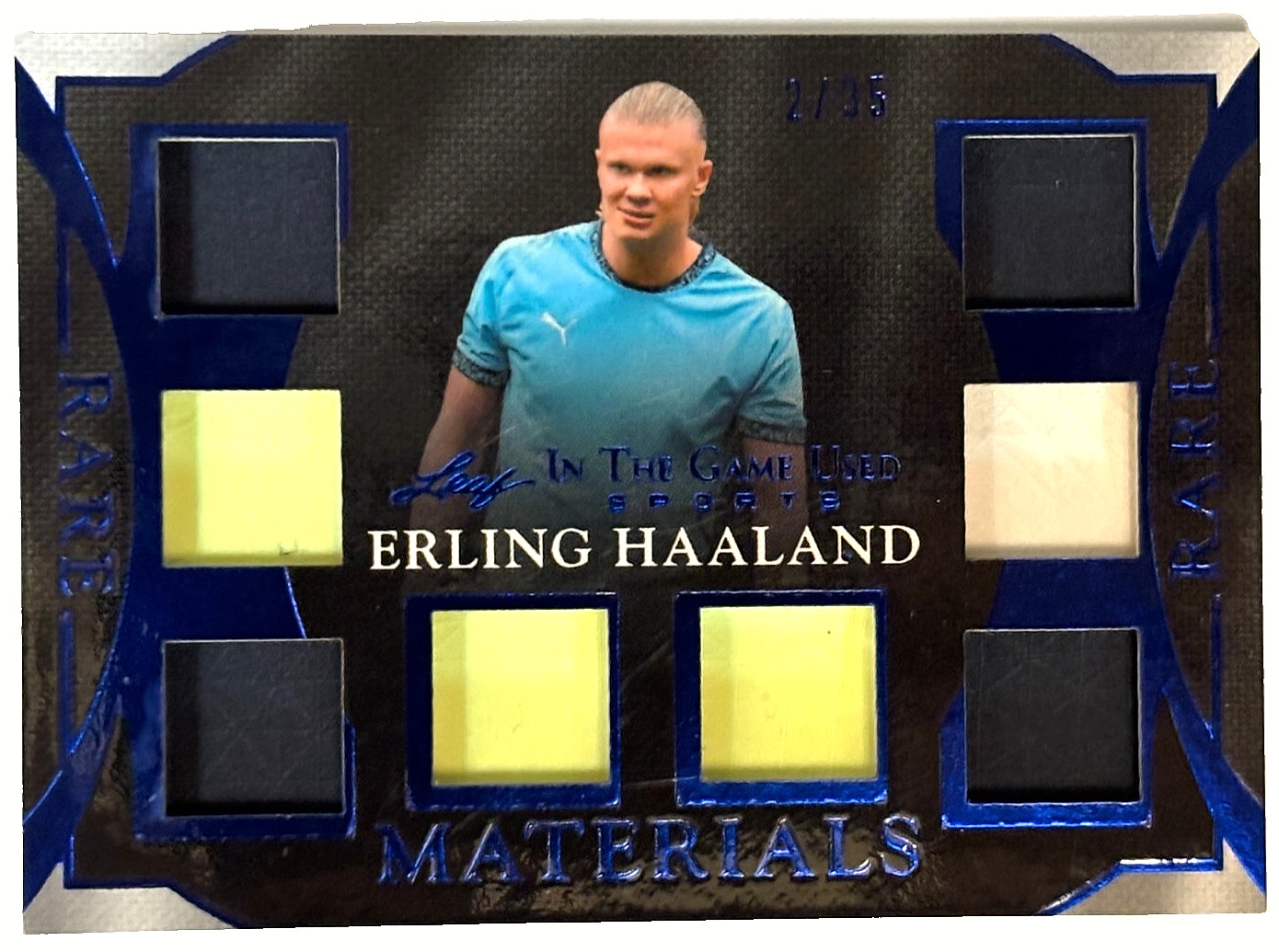 2025 Leaf In The Game Used Jersey Erling Haaland #/35 Rare Materials Octo Swatch