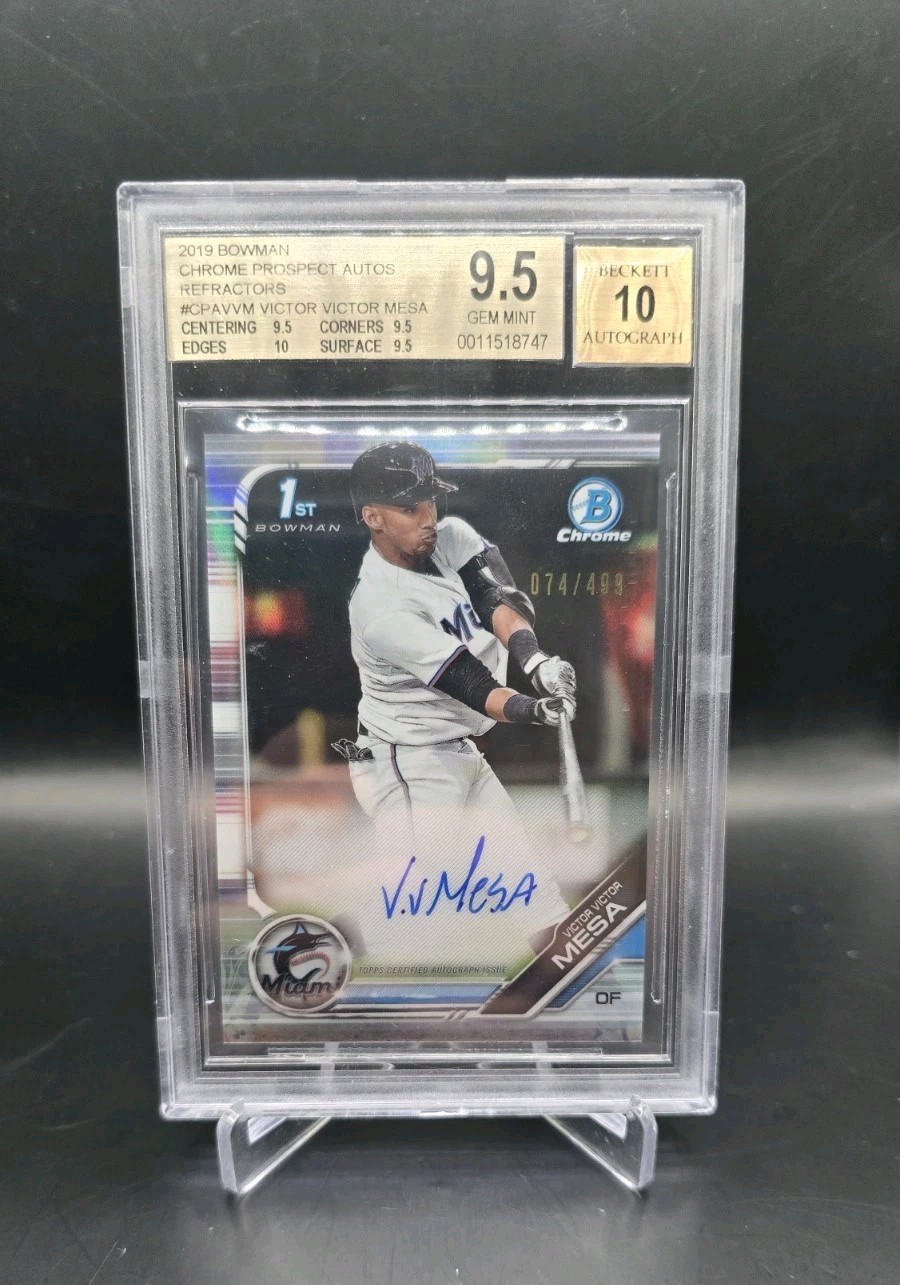 2019 Bowman Chrome BGS 9.5 AUTO 10 Victor Victor Mesa 1st Refractor Auto /499
