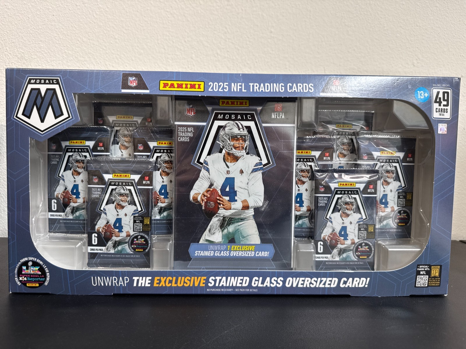 2025 Panini Mosaic NFL Football Costco Bundle Box Stained Glass 49 Cards Sealed