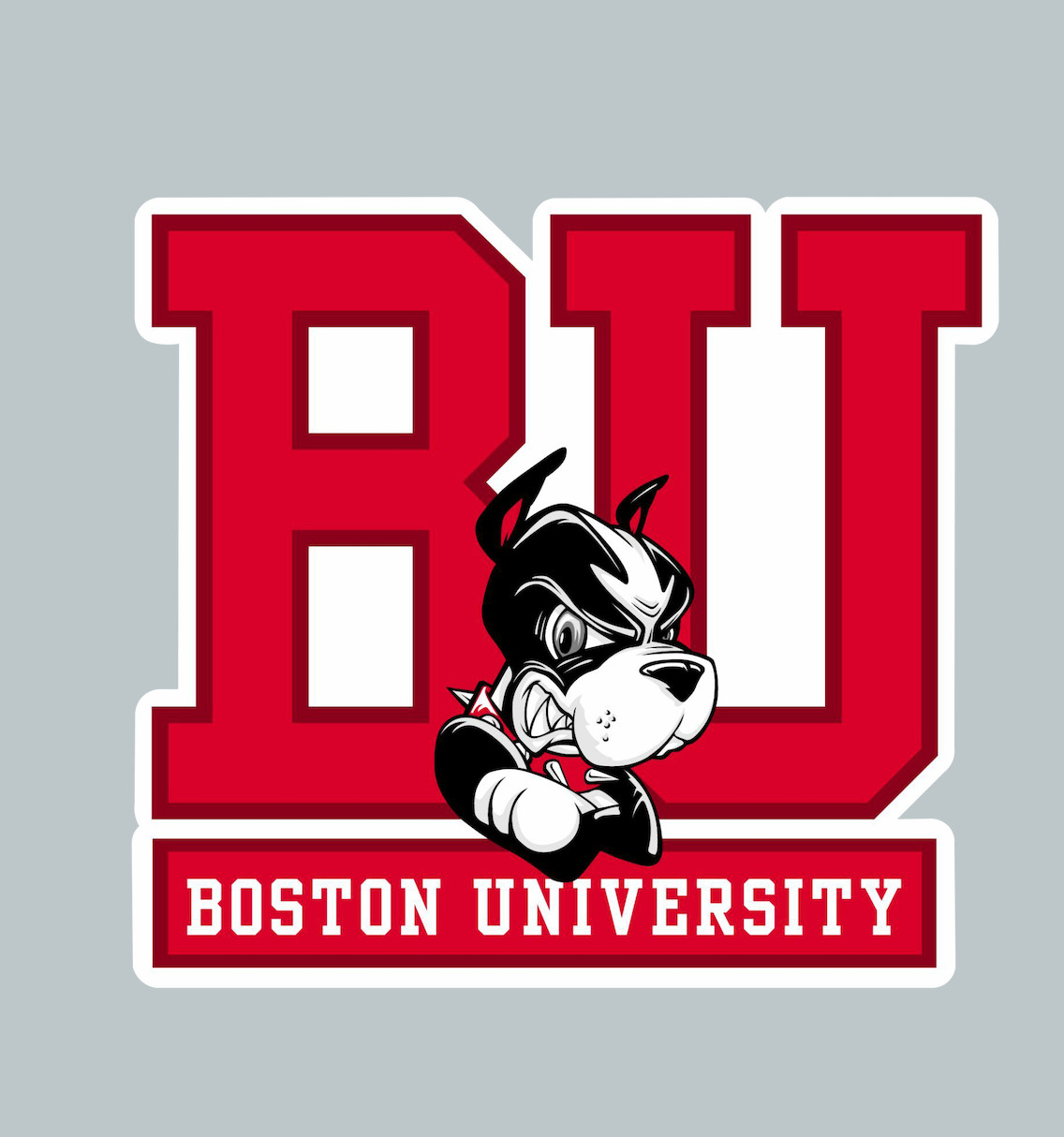 Sticker – Boston University Terriers logo – Die Cut Laminated Vinyl Decal