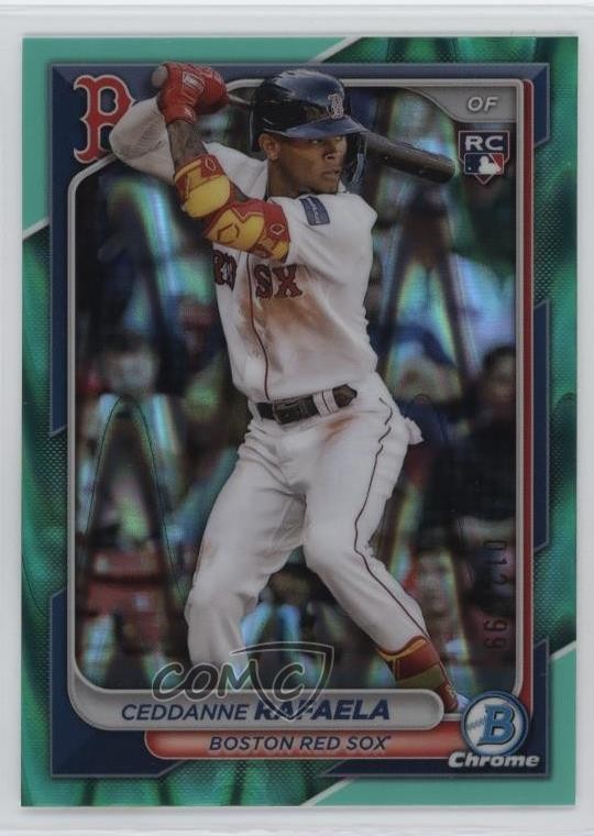 2024 Bowman Chrome Aqua RayWave Refractor 12/199 Ceddanne Rafaela Rookie RC 14sr