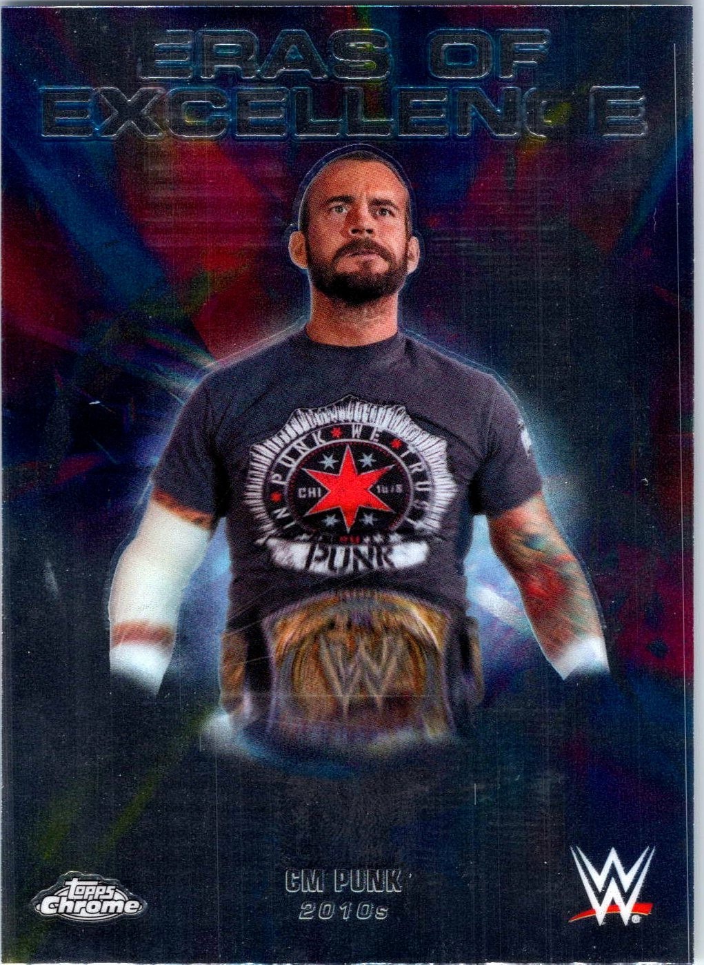 CM Punk 2026 Topps Chrome WWE #ERA-22 Eras of Excellence Insert Trading Card