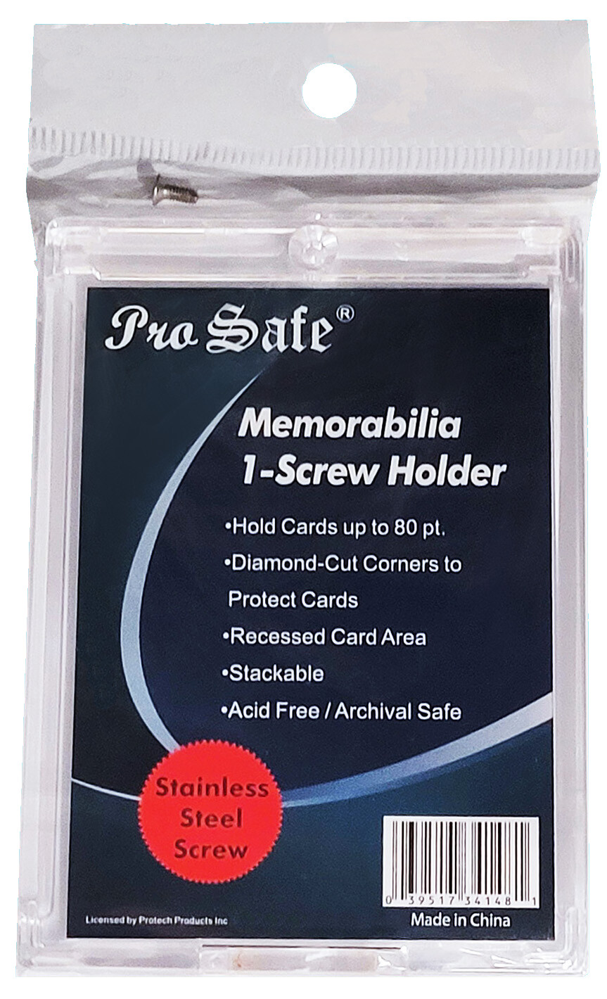 1 Pro Safe 80pt 1-Screw Thick Recessed Screwdown Trading Card Holder Case Jersey