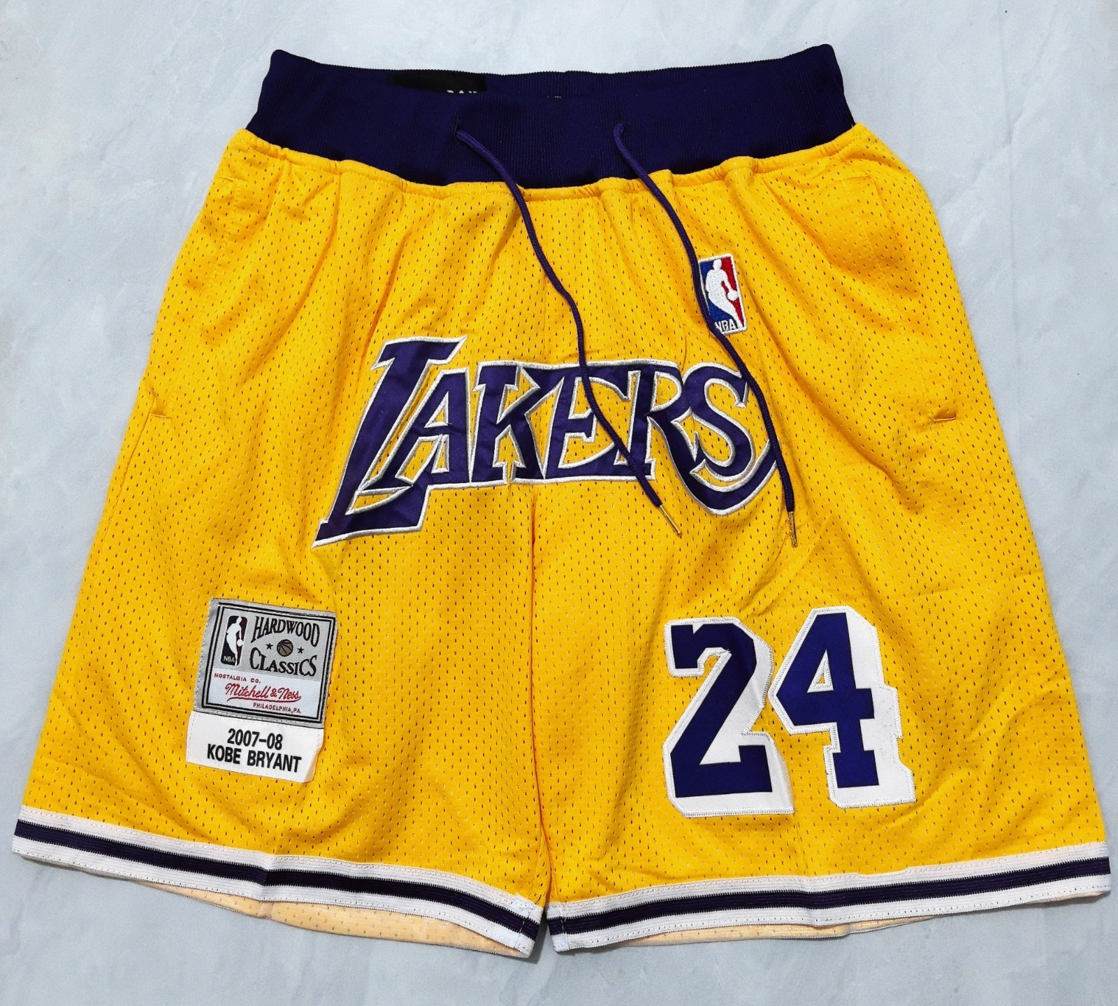 Men’s Lakers Basketball Short Pants B Stitched With Pocket S-3XL