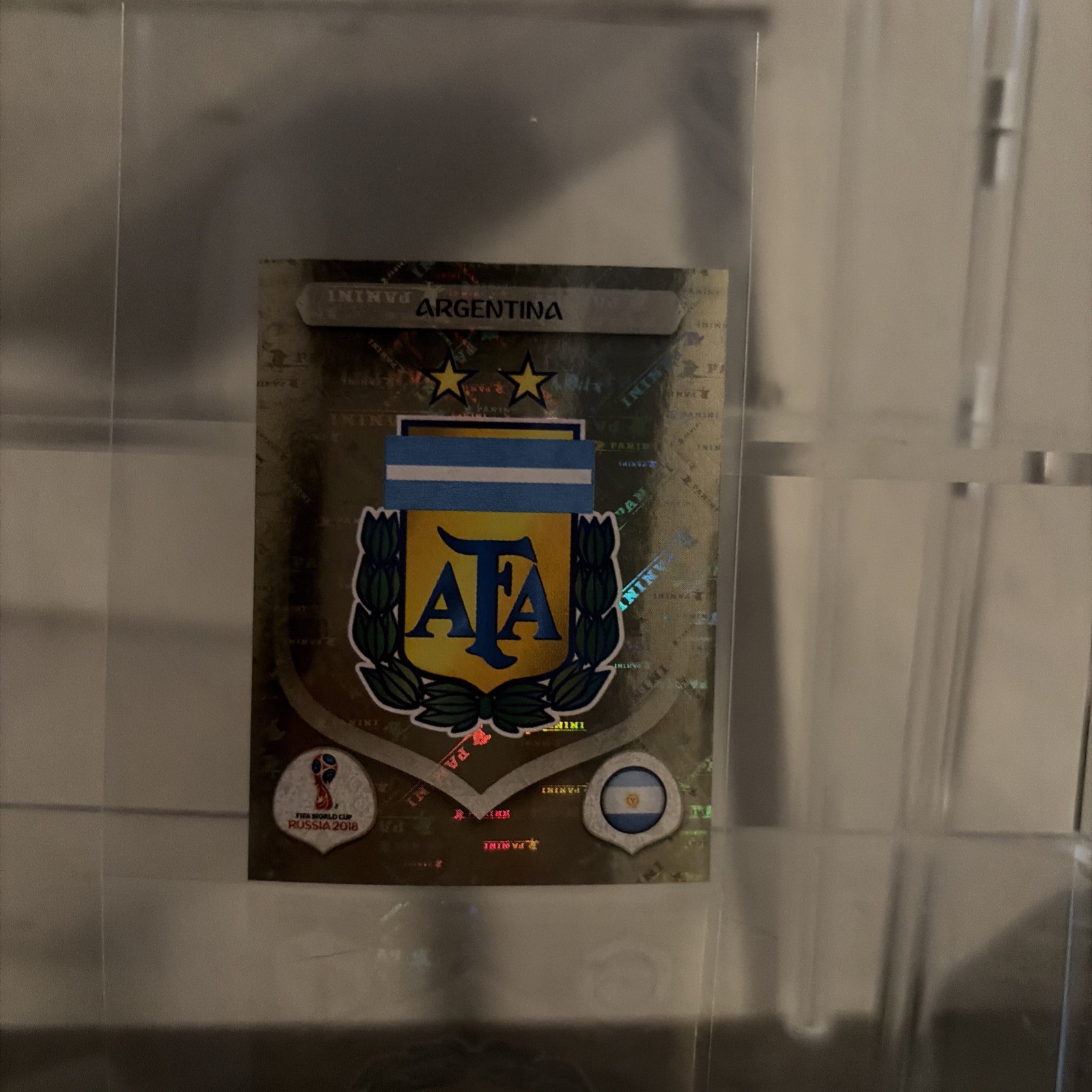 2018 Panini FIFA World Cup Russia Argentina AFA Logo Foil Sticker #260 – NM