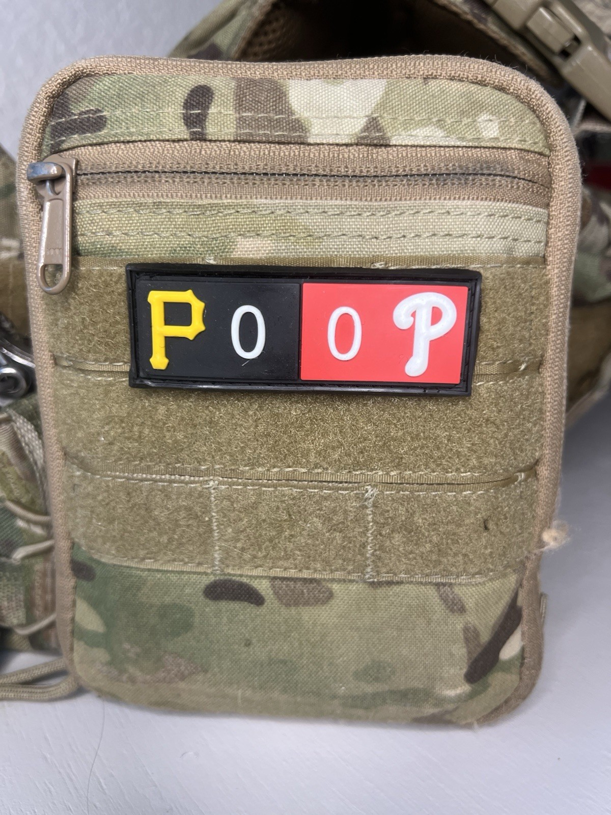 Philadelphia Phillies And Pittsburgh Pirates Poop PVC Patch W Vlcro, P00P Game