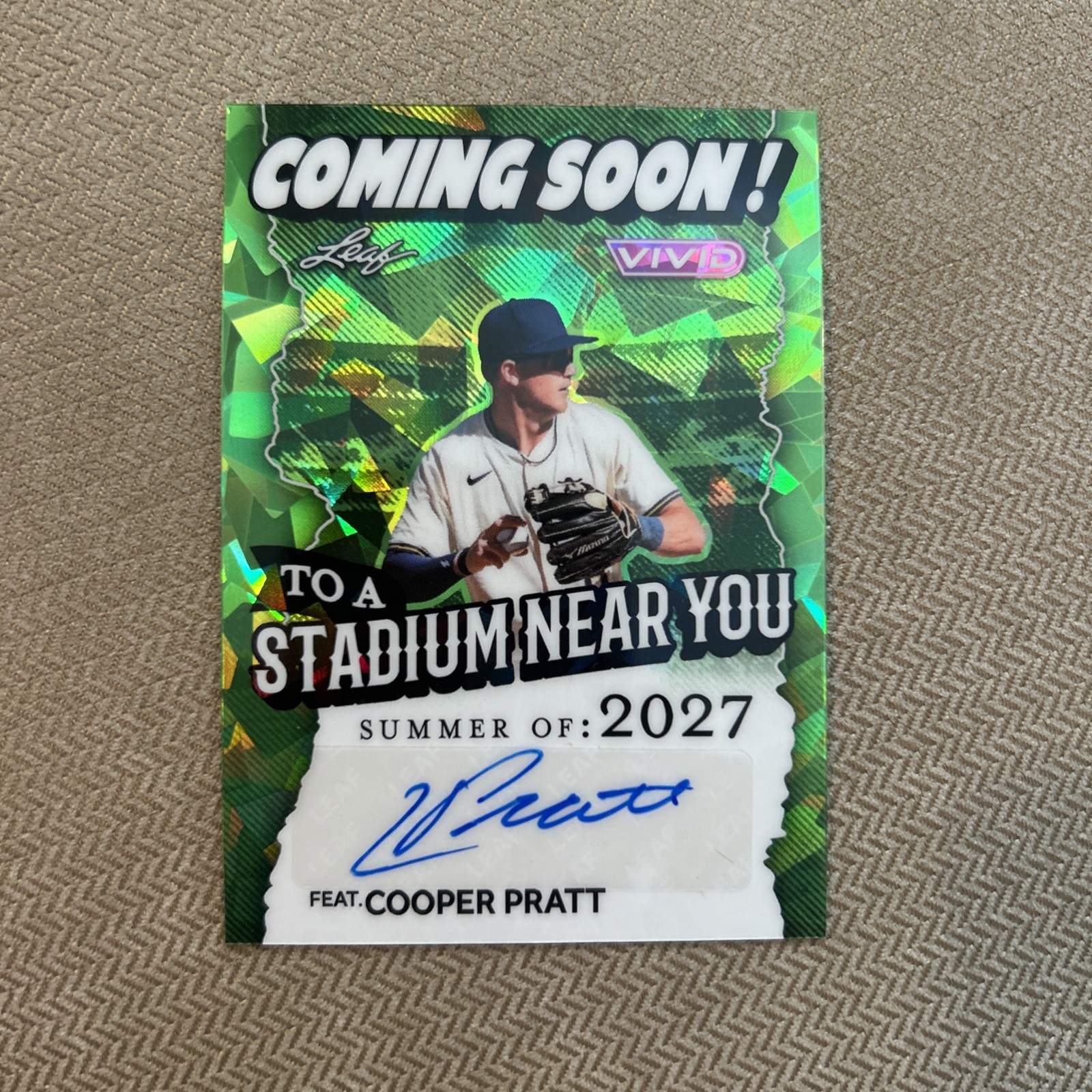 COOPER PRATT 2025 Leaf Vivid Baseball AUTO Autograph 1st Prospect Card 1/8