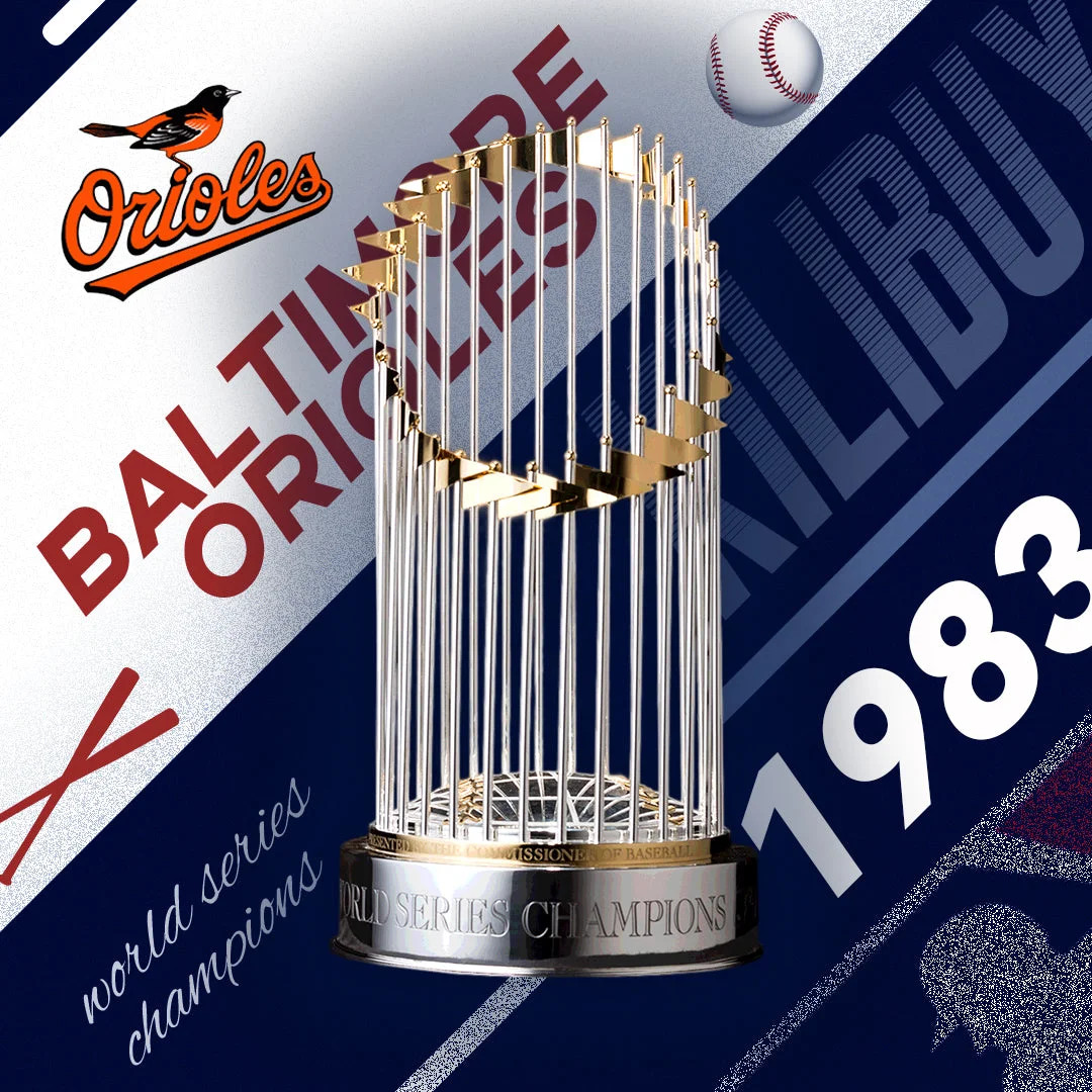 11.8” Baltimore Orioles World Series Championship Trophy Replica Award 1983