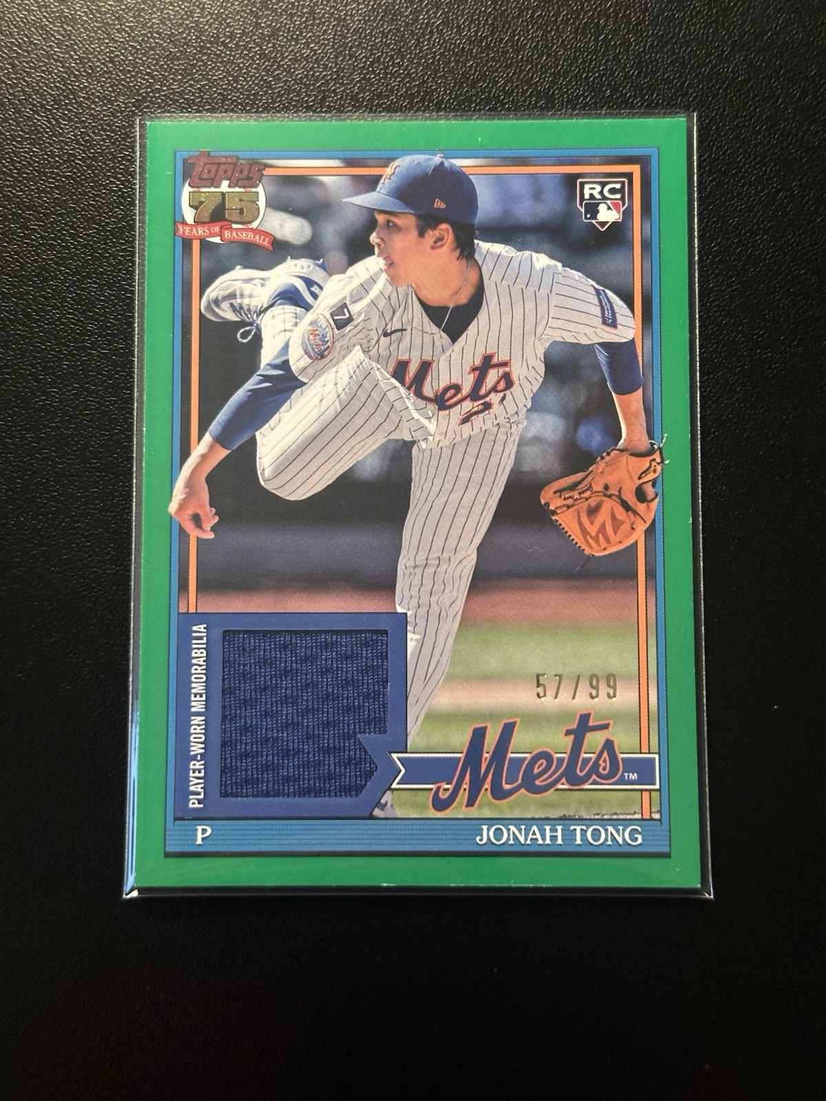2026 Topps Series 2 – Jonah Tong Green 1991 Throwback Relic Card (RC) #91R2-JT