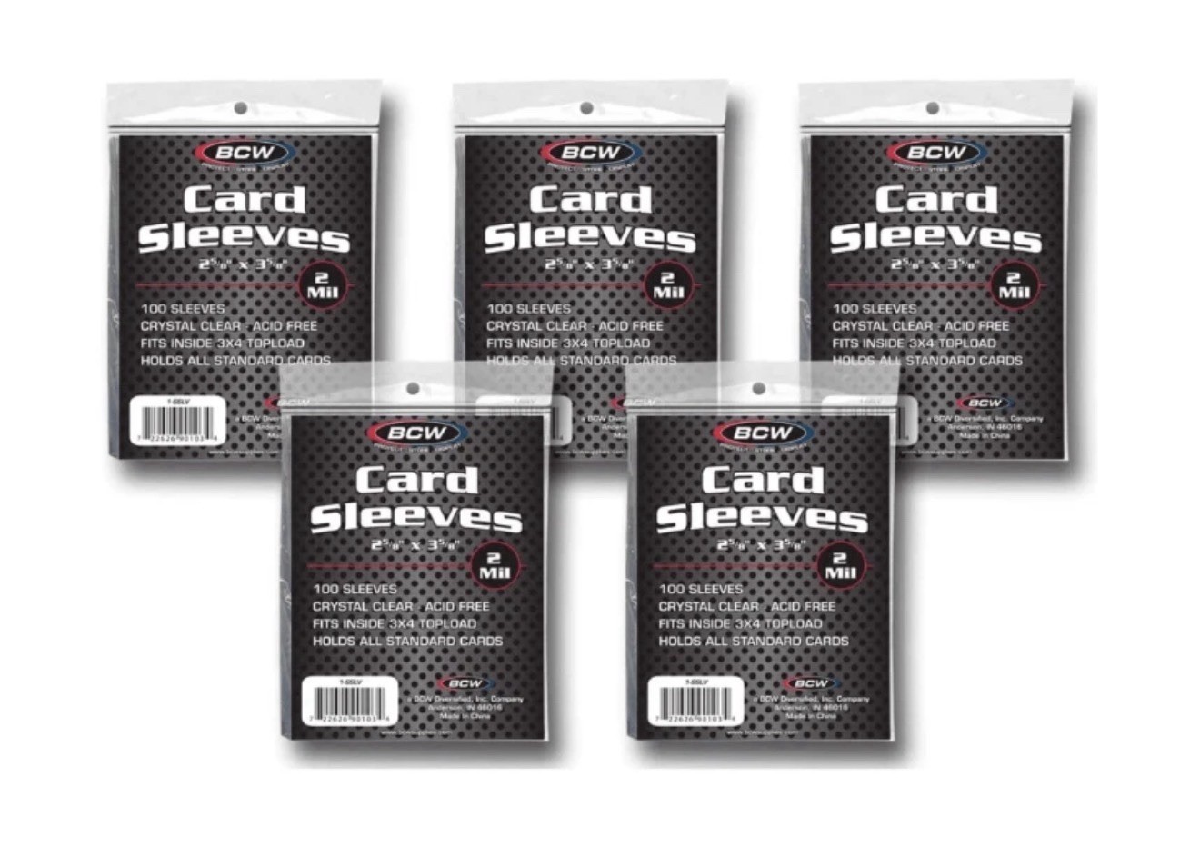 BCW Penny Card Soft Sleeves 5 Packs of 100 for Standard Sized Cards = 500Pcs