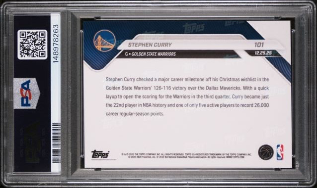 COOPER FLAGG + STEPH CURRY 26K POINTS * PSA 9 * 2025 TOPPS NOW NBA ROOKIE #101