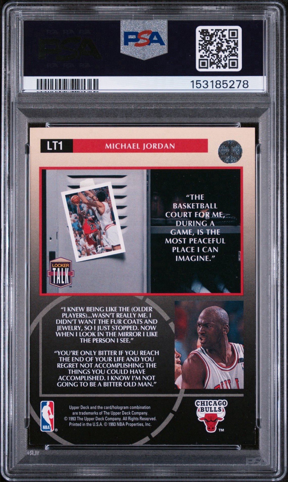 1993 UPPER DECK LOCKER TALK #LT1 MICHAEL JORDAN PSA 7 Basketball