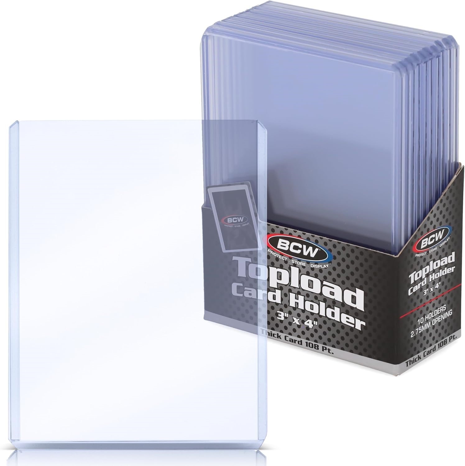 40 BCW Thick Trading Card Topload Protectors 108 Pt. Holders 3×4 Rigid Clear PVC
