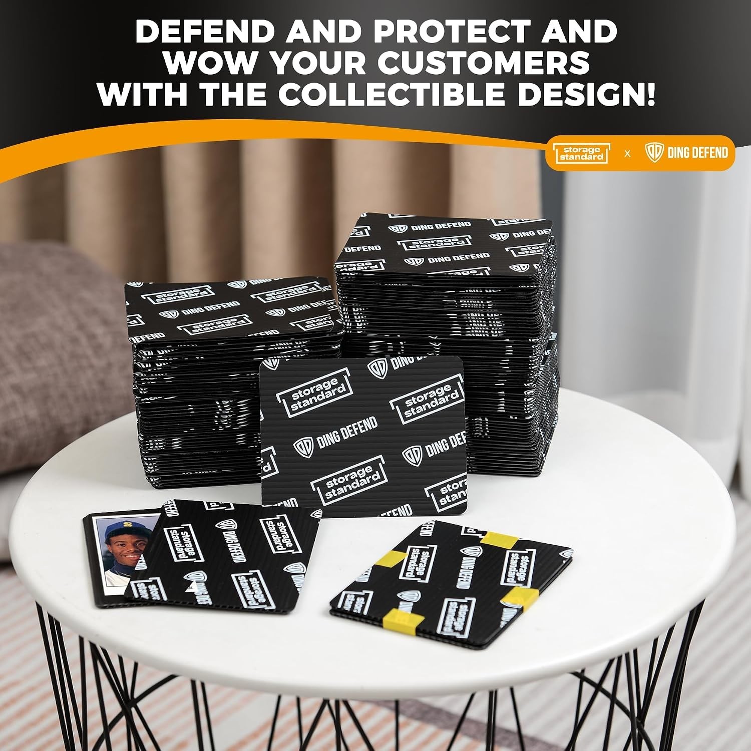 Ding Defend 110-Pack Trading Card Protector Shipping – 3.5 X 4.5 Inch Black Hobb
