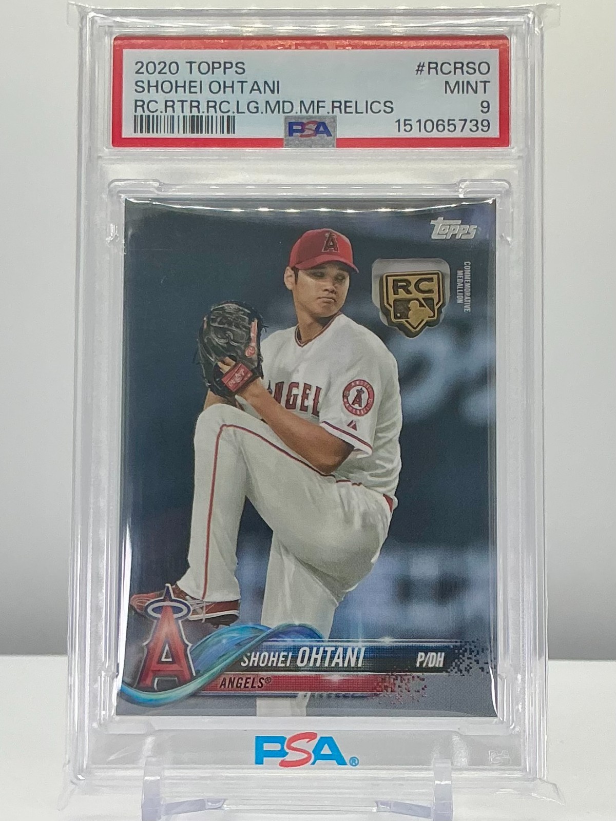 SHOHEI OHTANI 2020TOPPS RC.RTR.RC.LG.MD.MF.RELICS #RCRSO PSA9!MINT!POP26!