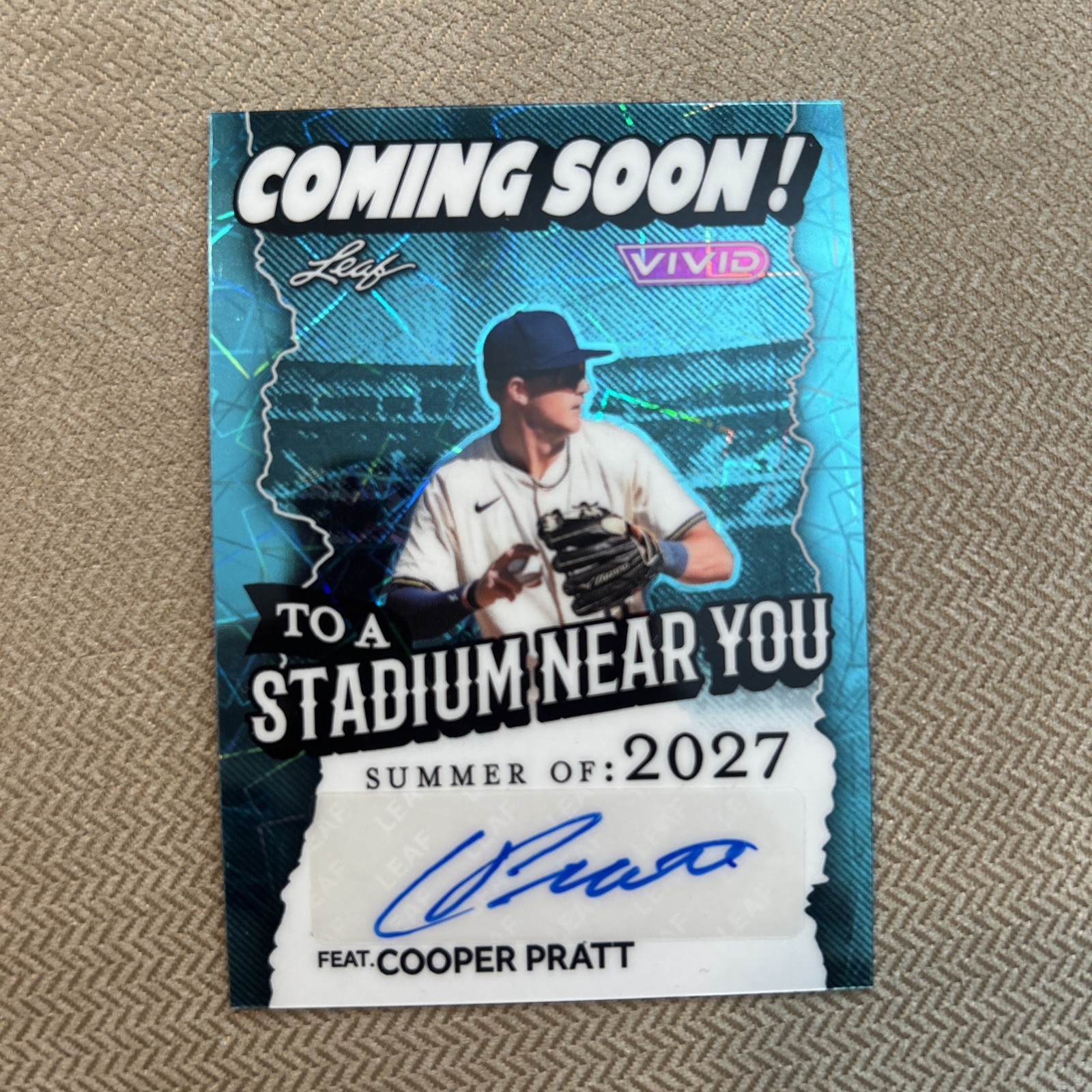 COOPER PRATT 2025 Leaf Vivid Baseball AUTO Autograph 1st Prospect Card 9/10