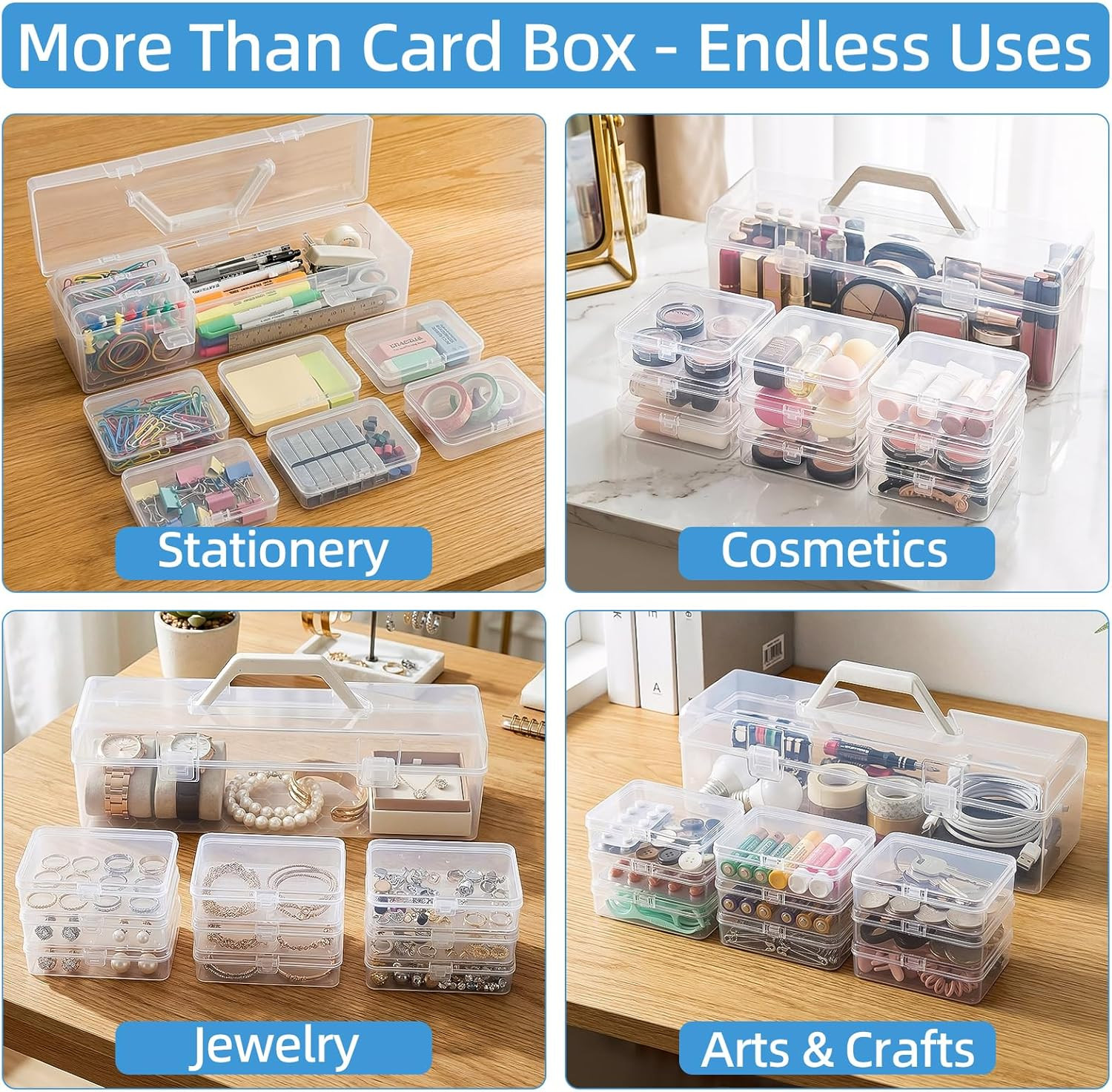 Trading Card Storage Box with 9 Individual Card Cases, Large Capacity Card Game