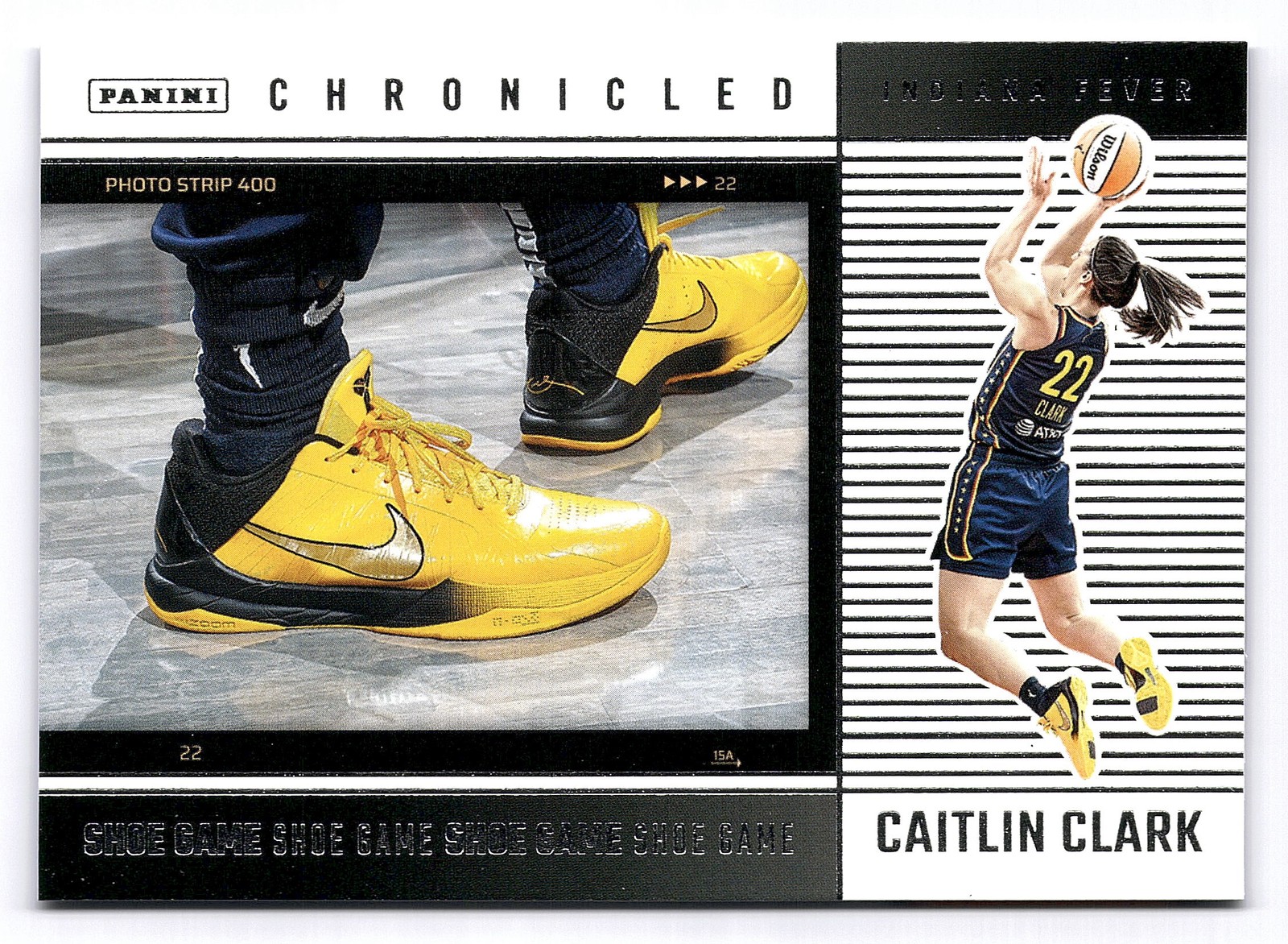 2025 Panini Caitlin Clark Chronicled #76 Kobe Bryant Shoe Game Indiana Fever