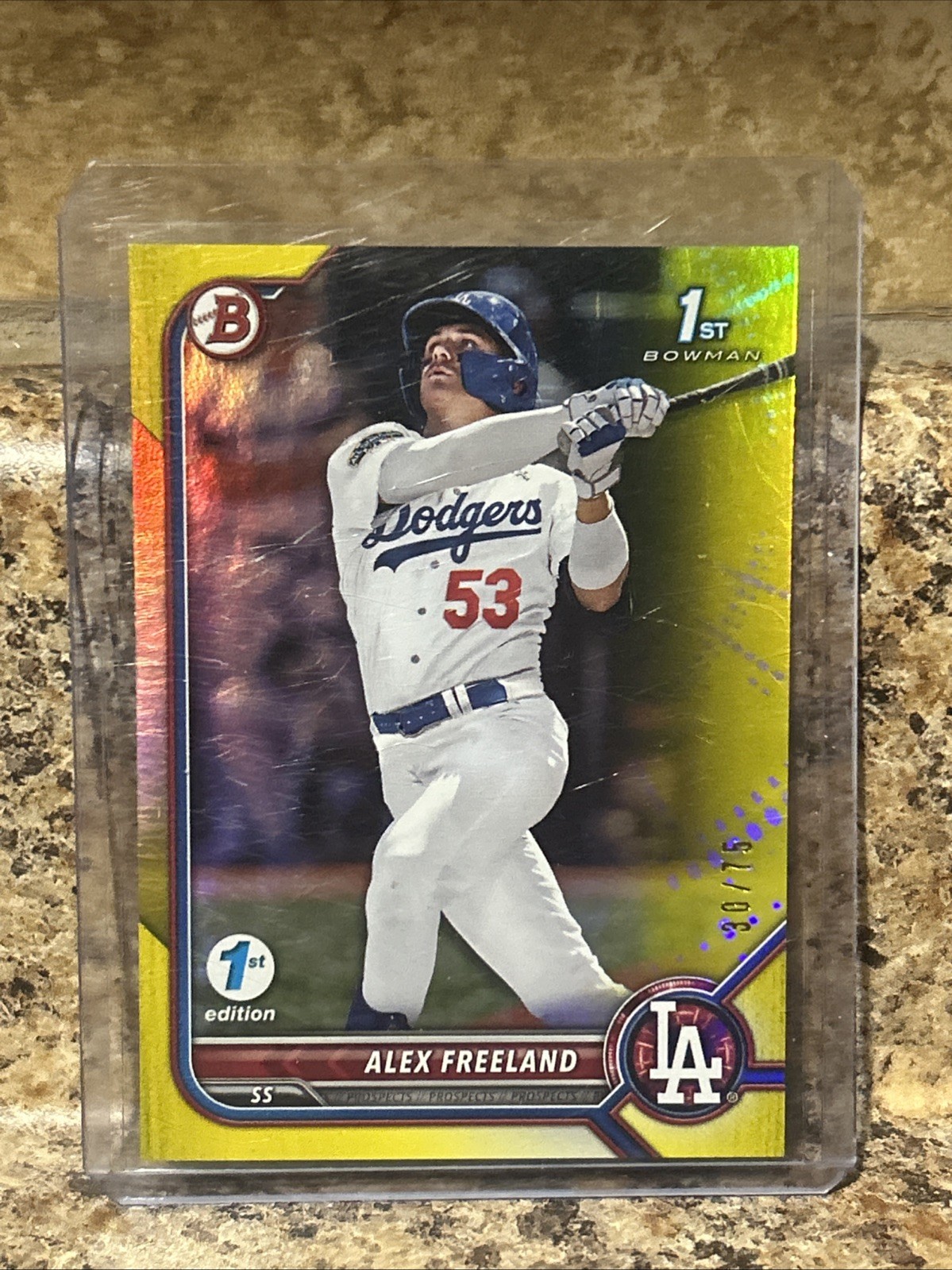 2022 1st Bowman Paper 1st Edition Yellow /75 Alex Freeland
