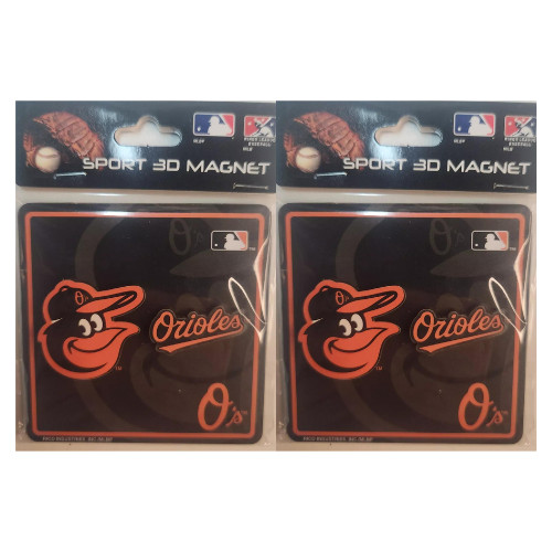 2pk Baltimore Orioles Magnet 3D Wooden Style 3×3 Collectibles MLB Official Merch