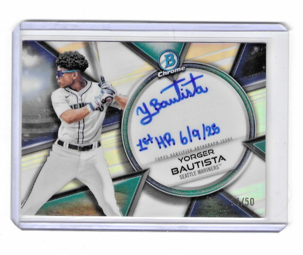 2025 Bowman Chrome, Yorger Bautista, Card# PCS-YB, Autograph 21/50