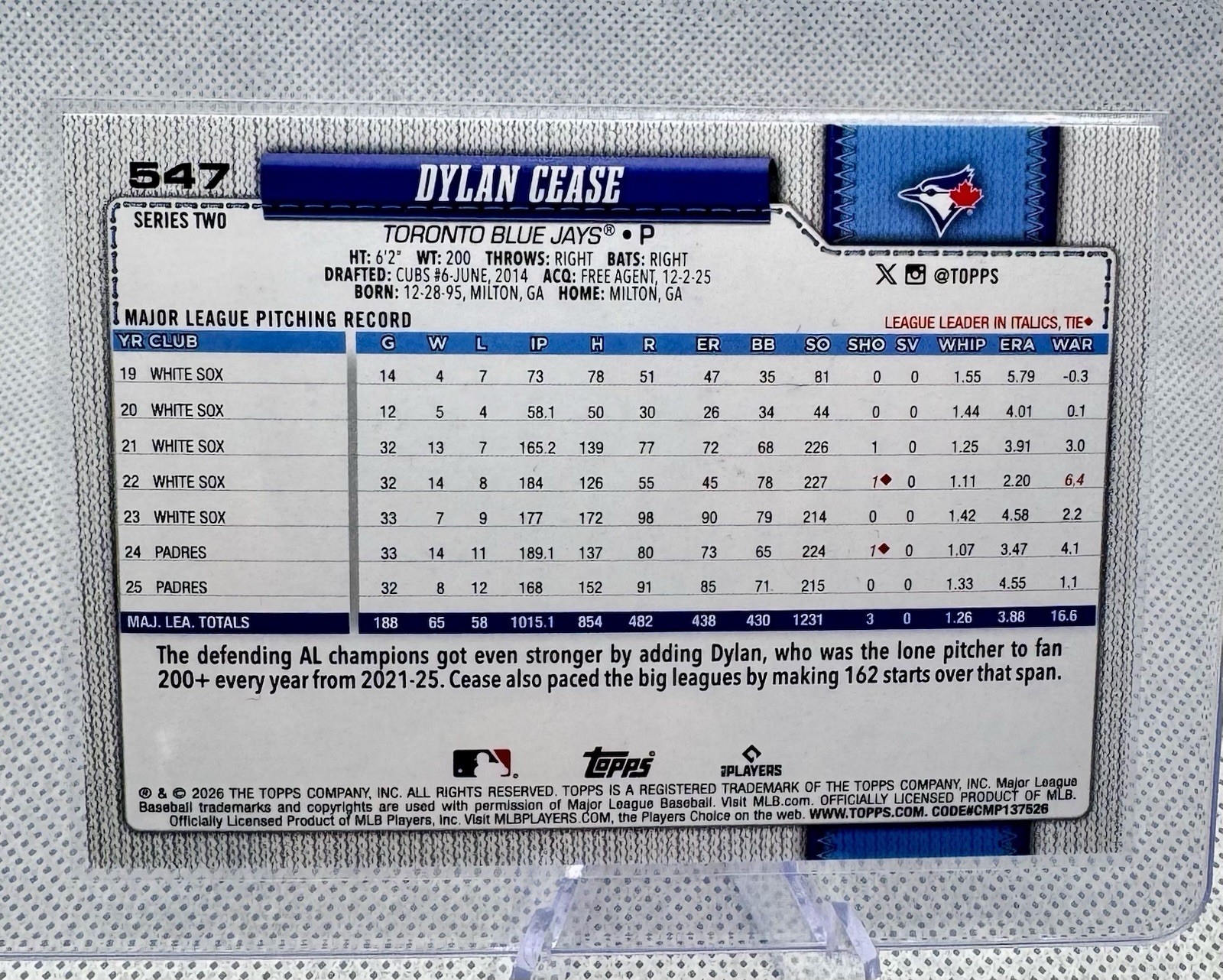 2026 Topps Series 2 Dylan Case #547 Holiday Sun Foil
