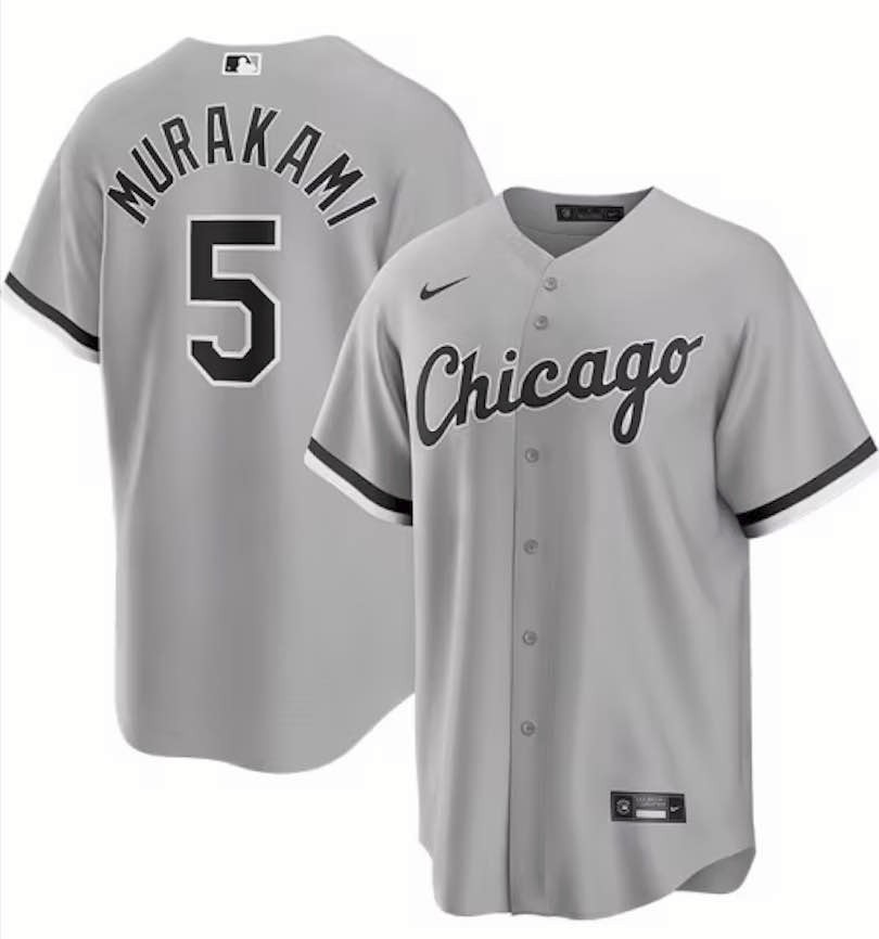 Murakami #5 Chicago White Sox Stitched Baseball Jersey Black/White/Grey/Red New