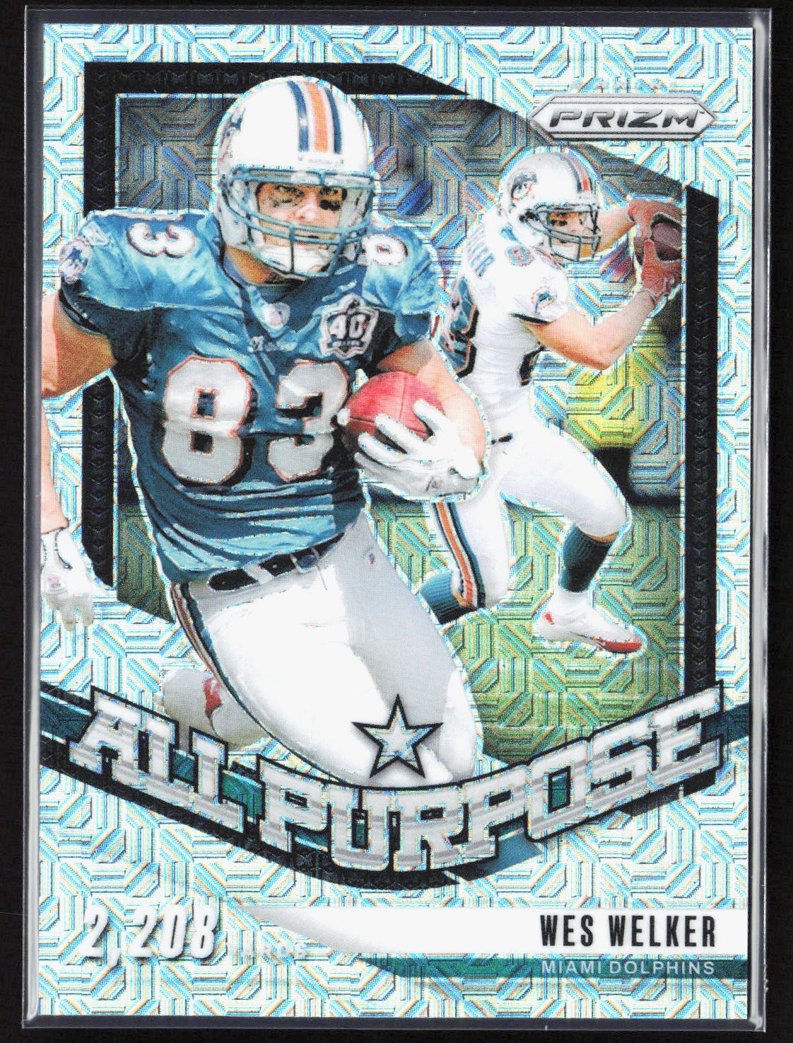 2024 Panini Prizm Wes Welker All Purpose Mojo /25 #14 Dolphins