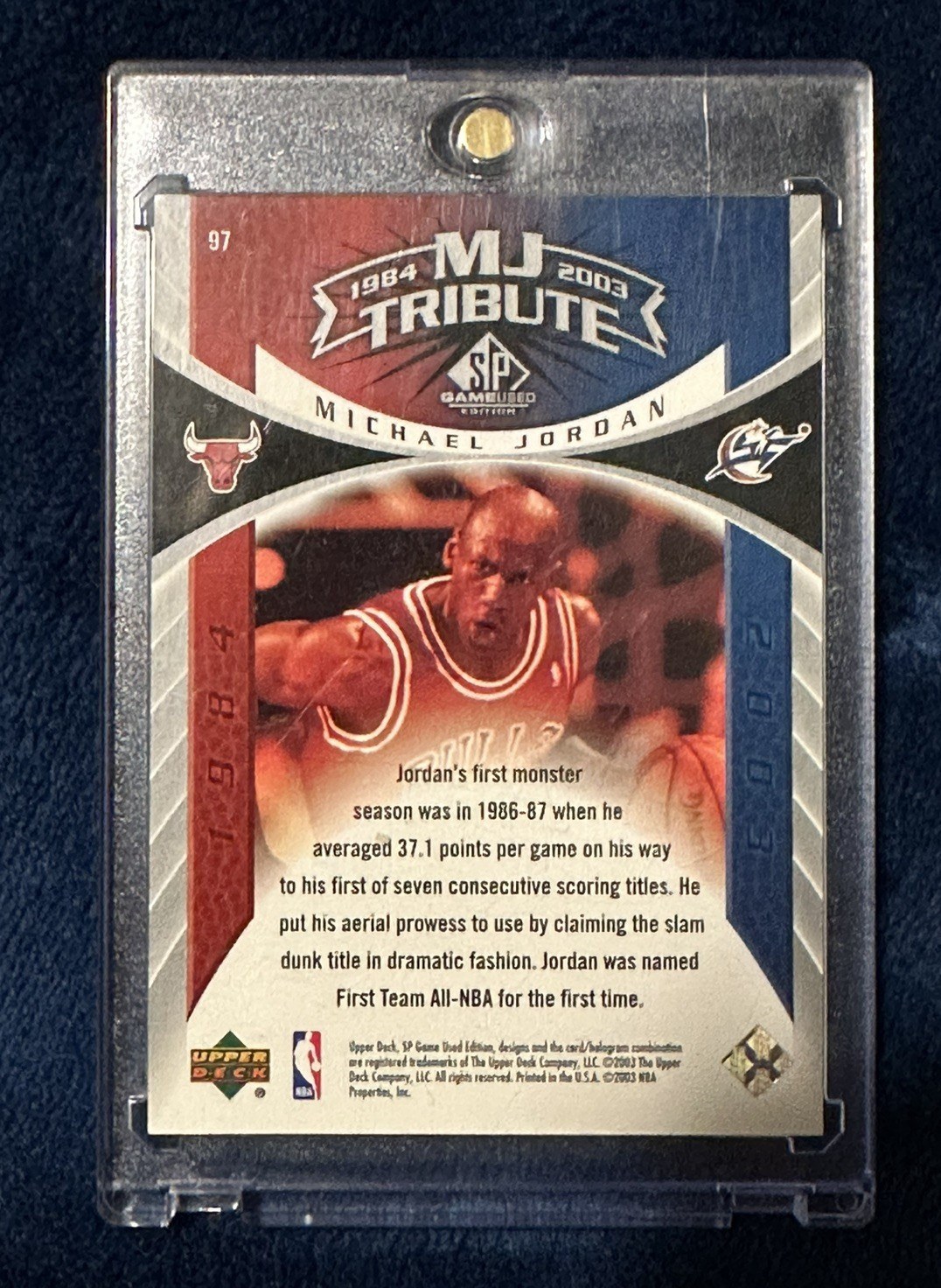 2003-04 SP Game Used #97 Michael Jordan MJ Tribute Chicago Bulls 547/999