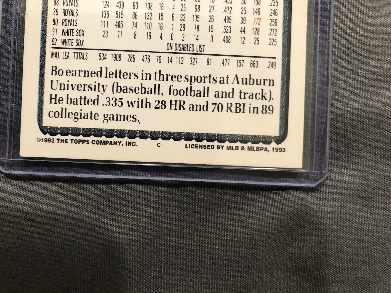 1993 Topps Bo Jackson I Guarantee This Card Is Perfect Or Your Money Back ￼