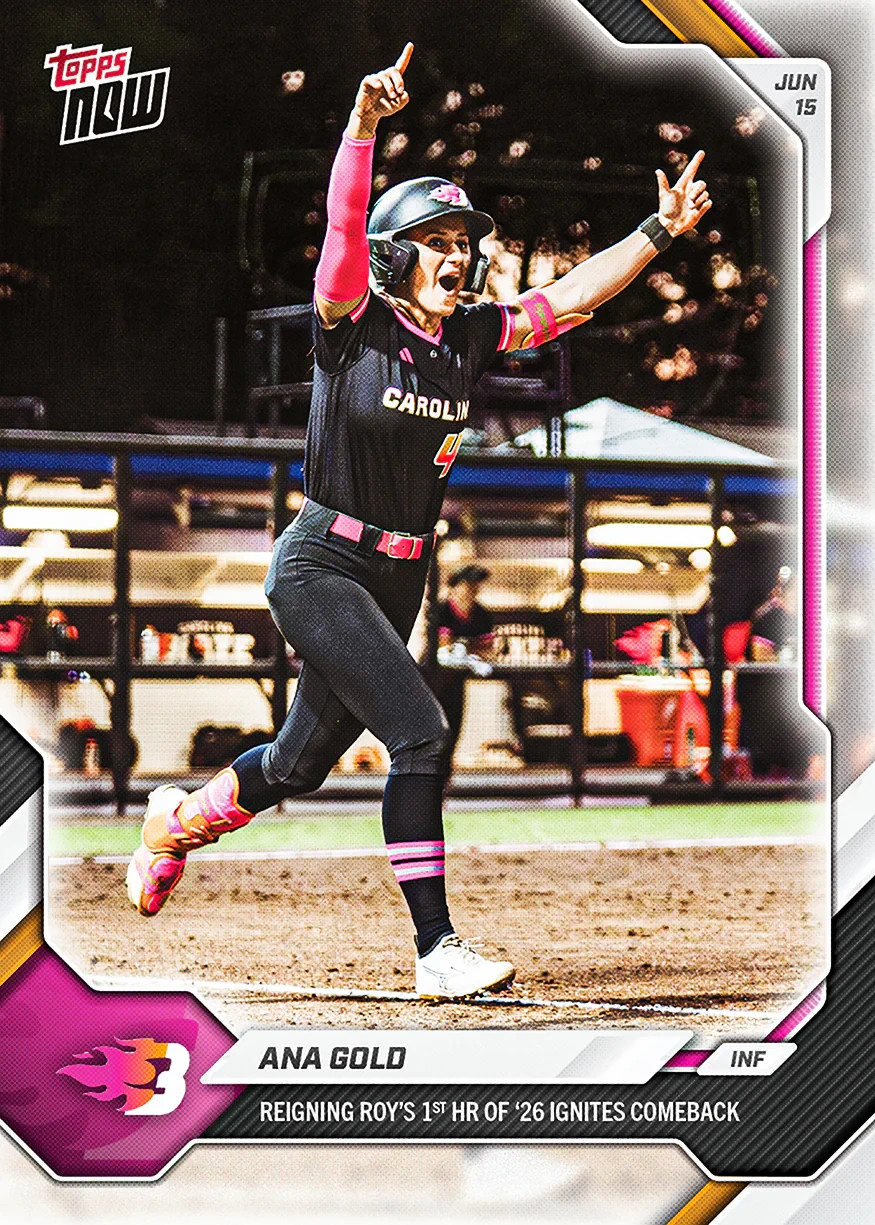 Ana Gold Reigning ROY 1st HR Comeback – 2026 AUSL Topps NOW – Card 10 Presale