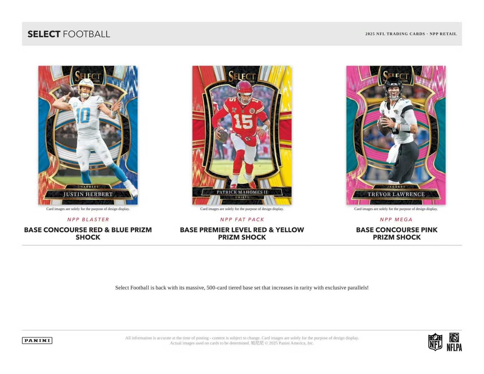 2025 PANINI SELECT FOOTBALL MEGA BOX (PINK PRIZM SHOCK PARALLELS!)