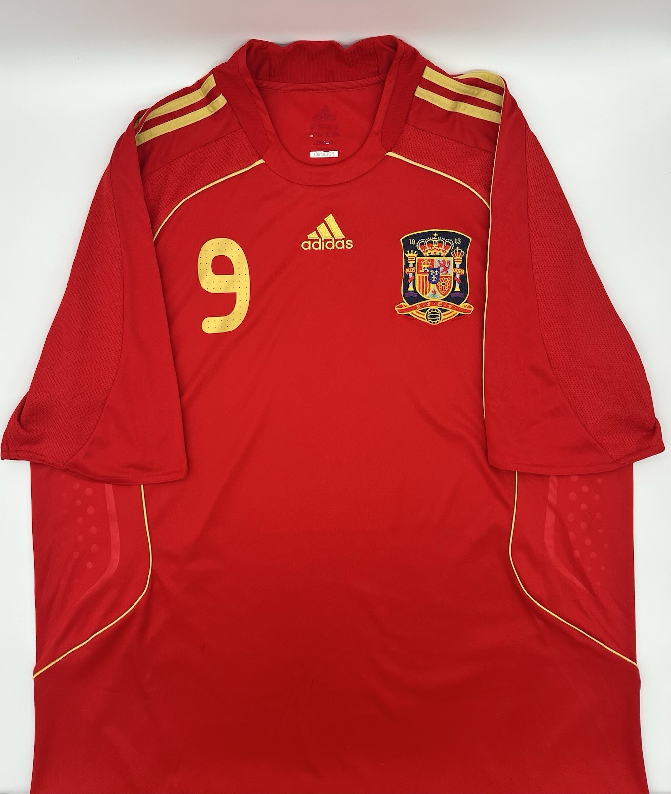 Spain 2008/2009 Home Torres #9 Authentic Adidas Soccer Jersey (XXL)