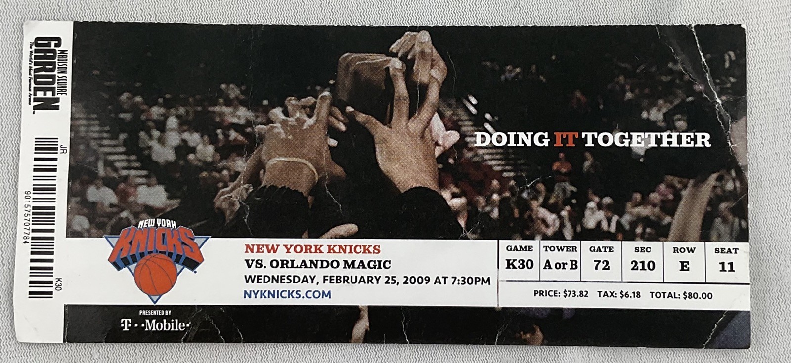 NBA 2009 02/25 Orlando Magic at New York Knicks Ticket-Dwight Howard 24pt/21reb